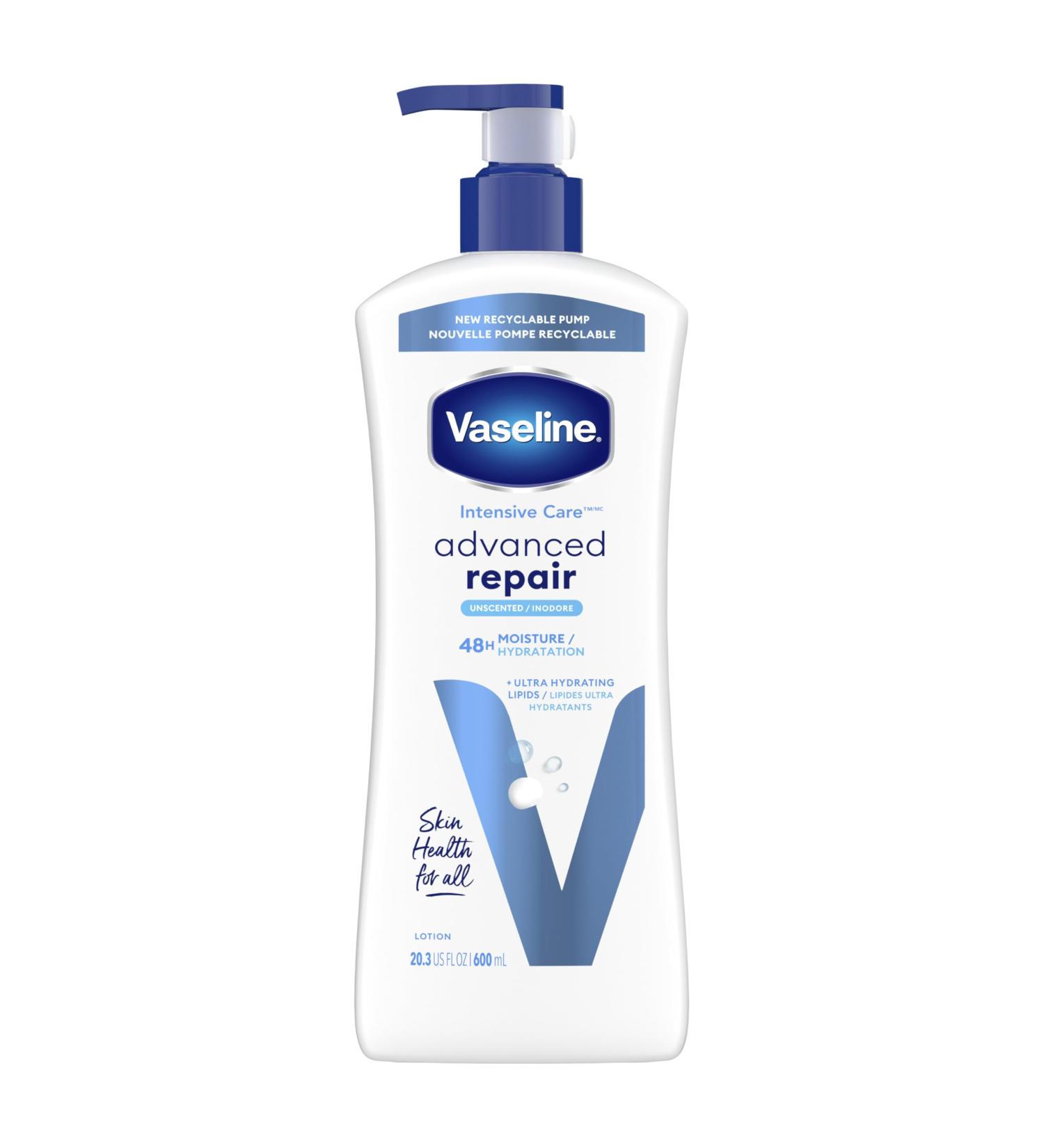 Vaseline Intensive Care Body Lotion Advanced Repair Unscented - Ultra-Hydrating Lipids for Extremely Dry Skin - 20.3 oz - International Shipping Available - Buy Online on SooperMarket.com