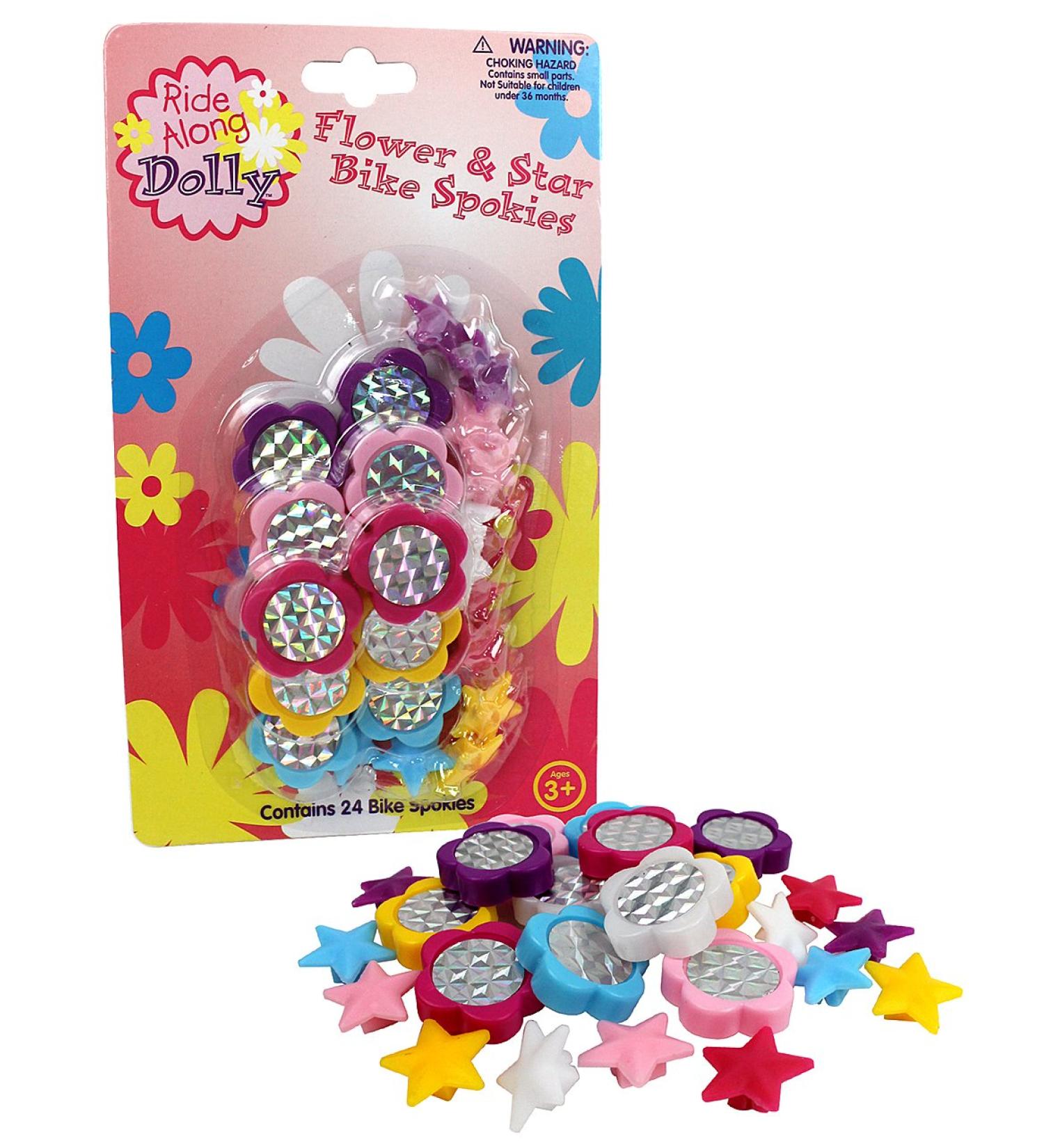 Ride Along Dolly Bike Wheel Spokies Flower and Star Spoke Attachments (24 Pcs)