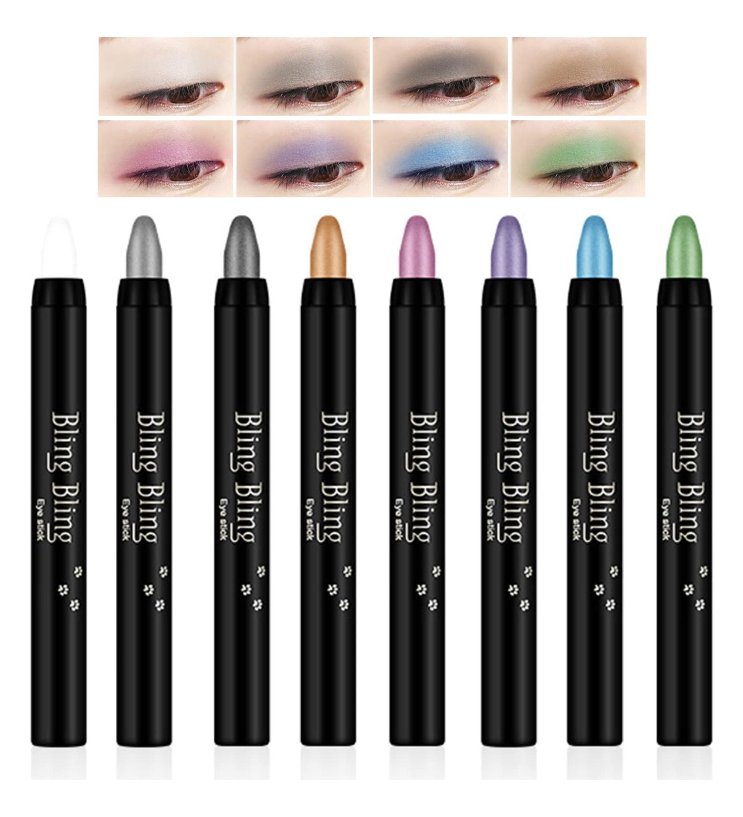 Glitter Eyeshadow Stick Set - 8 Colors, Waterproof & Long Lasting - Buy Online on SooperMarket.com