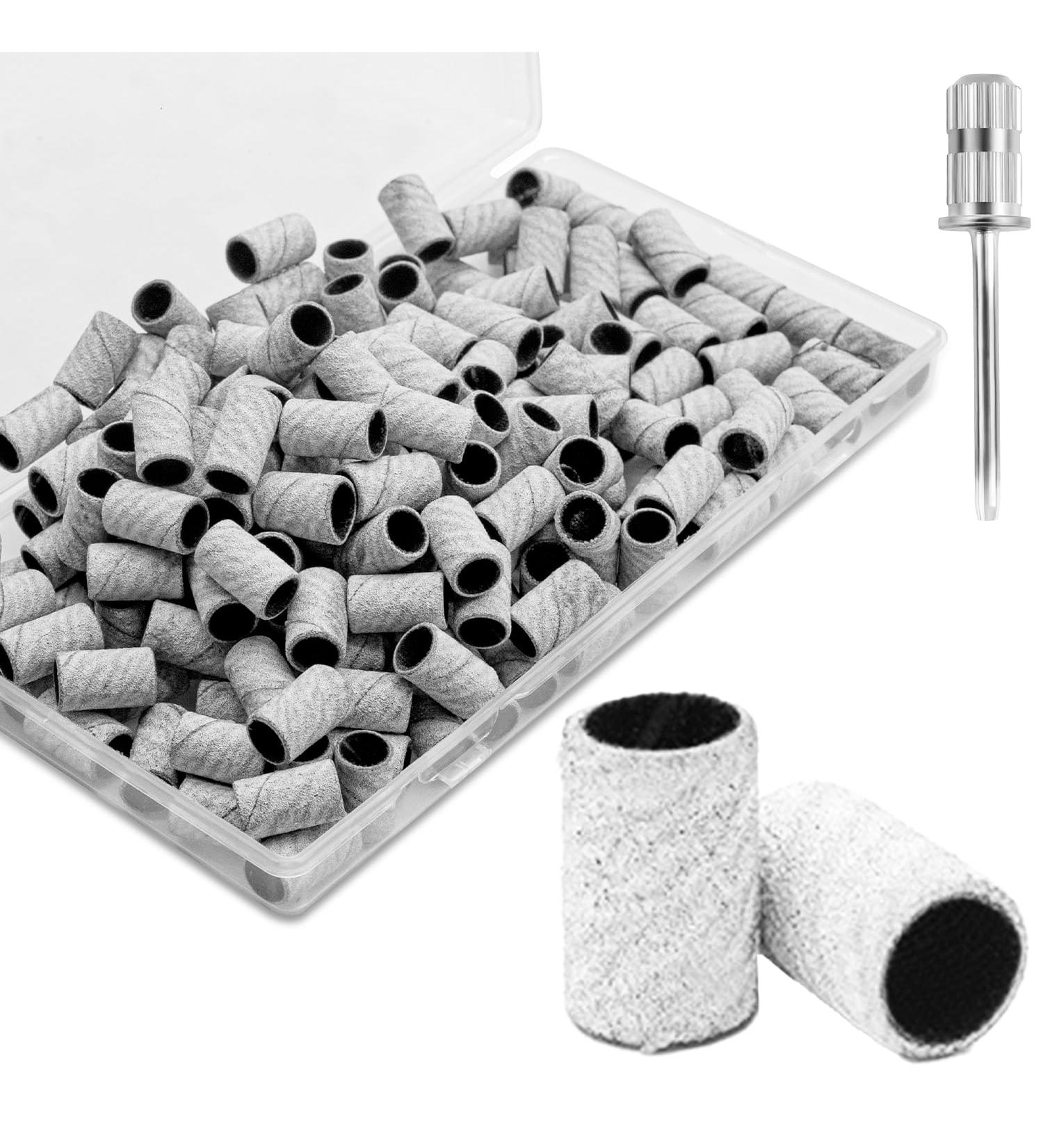 100Pcs Nail Sanding Bands - Fine 240 Grit for Nail Drill | Manicure & Pedicure Set with 3/32 Nail Sanding Bit - Buy Online on SooperMarket.com