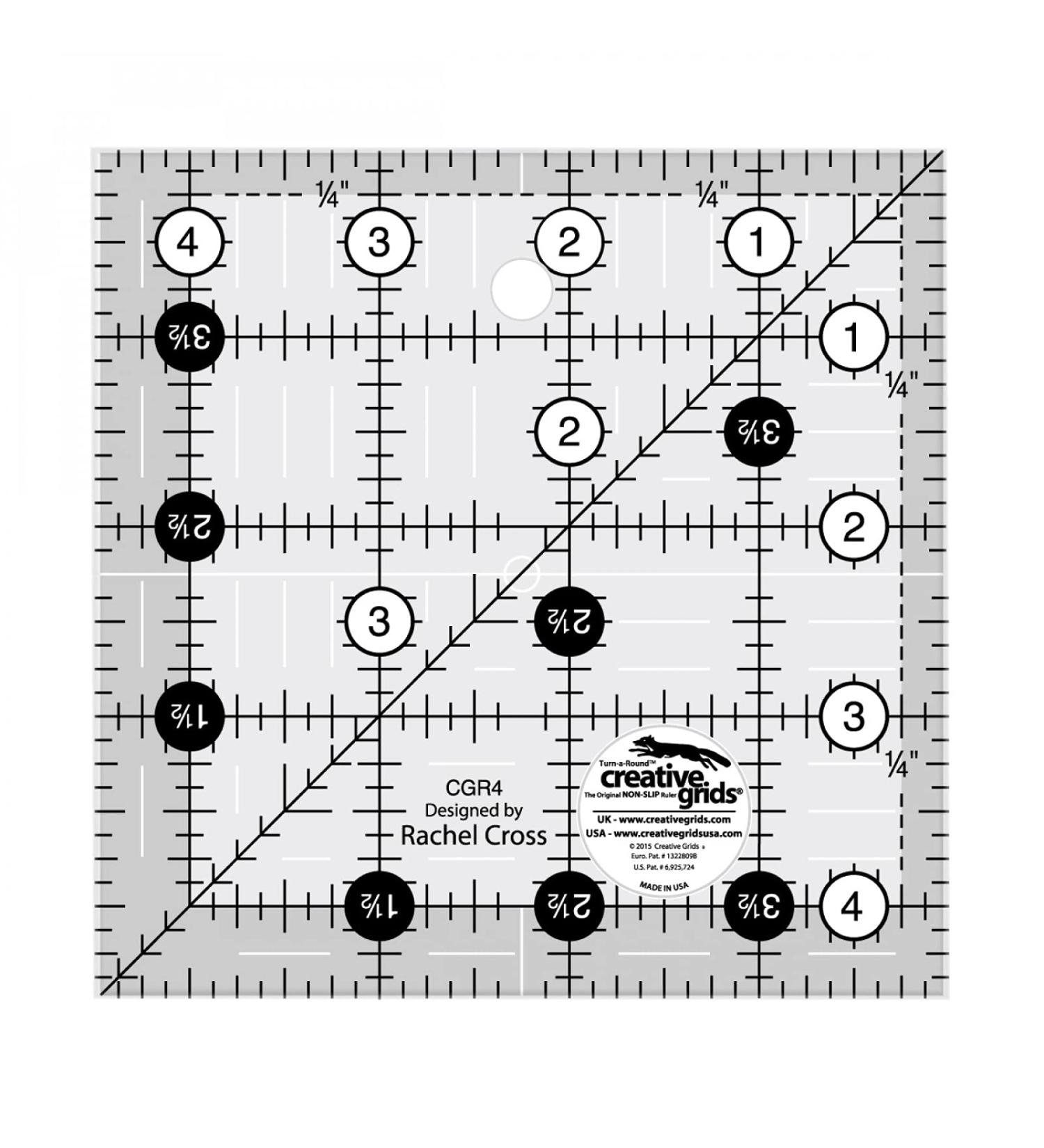 Creative Grids Quilt Ruler 4-1/2in Square - CGR4