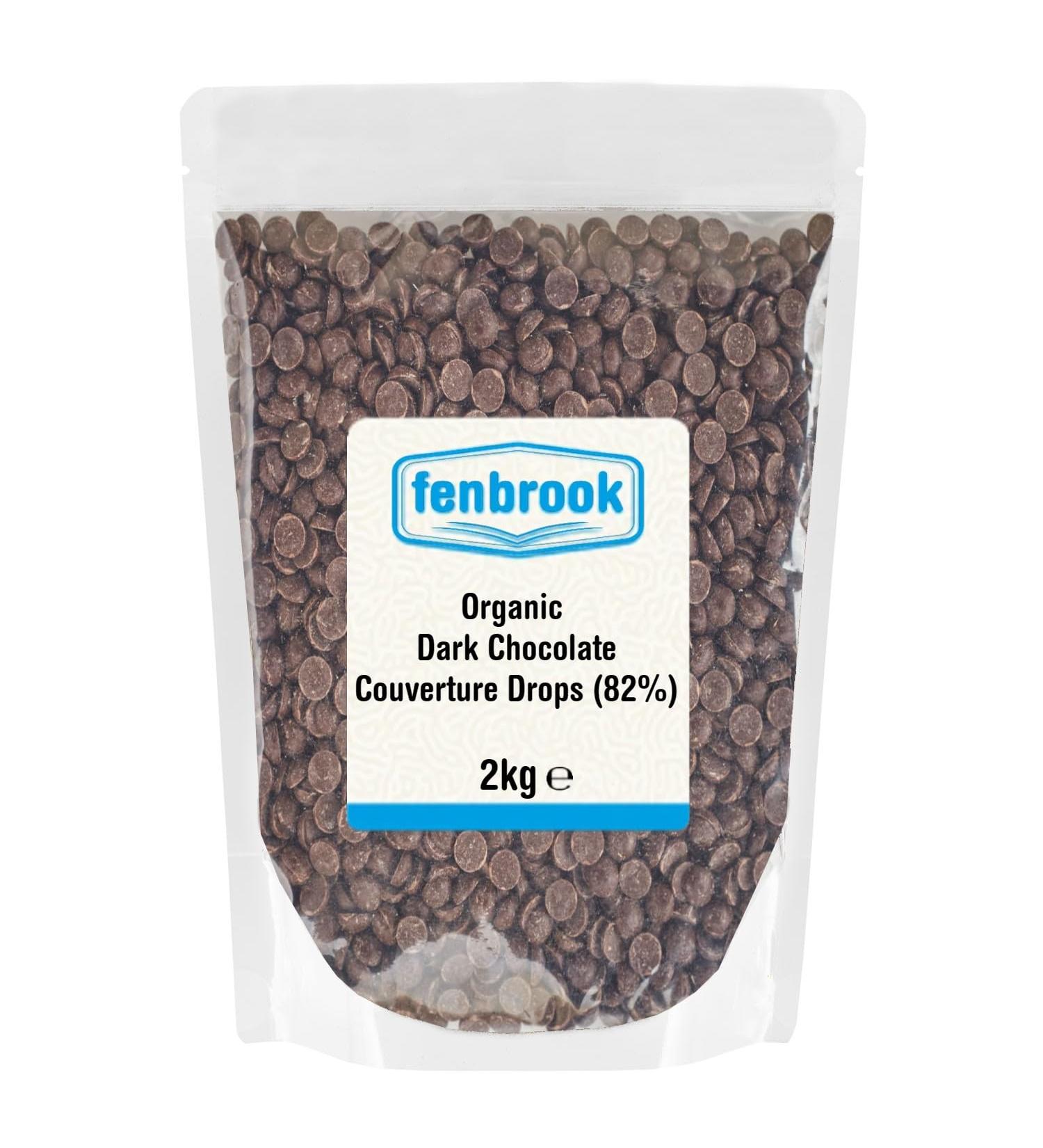 Organic Dark Chocolate Couverture Drops (82%) 2kg | Certified Organic by Fenbrook Organic - Buy Online on SooperMarket.com