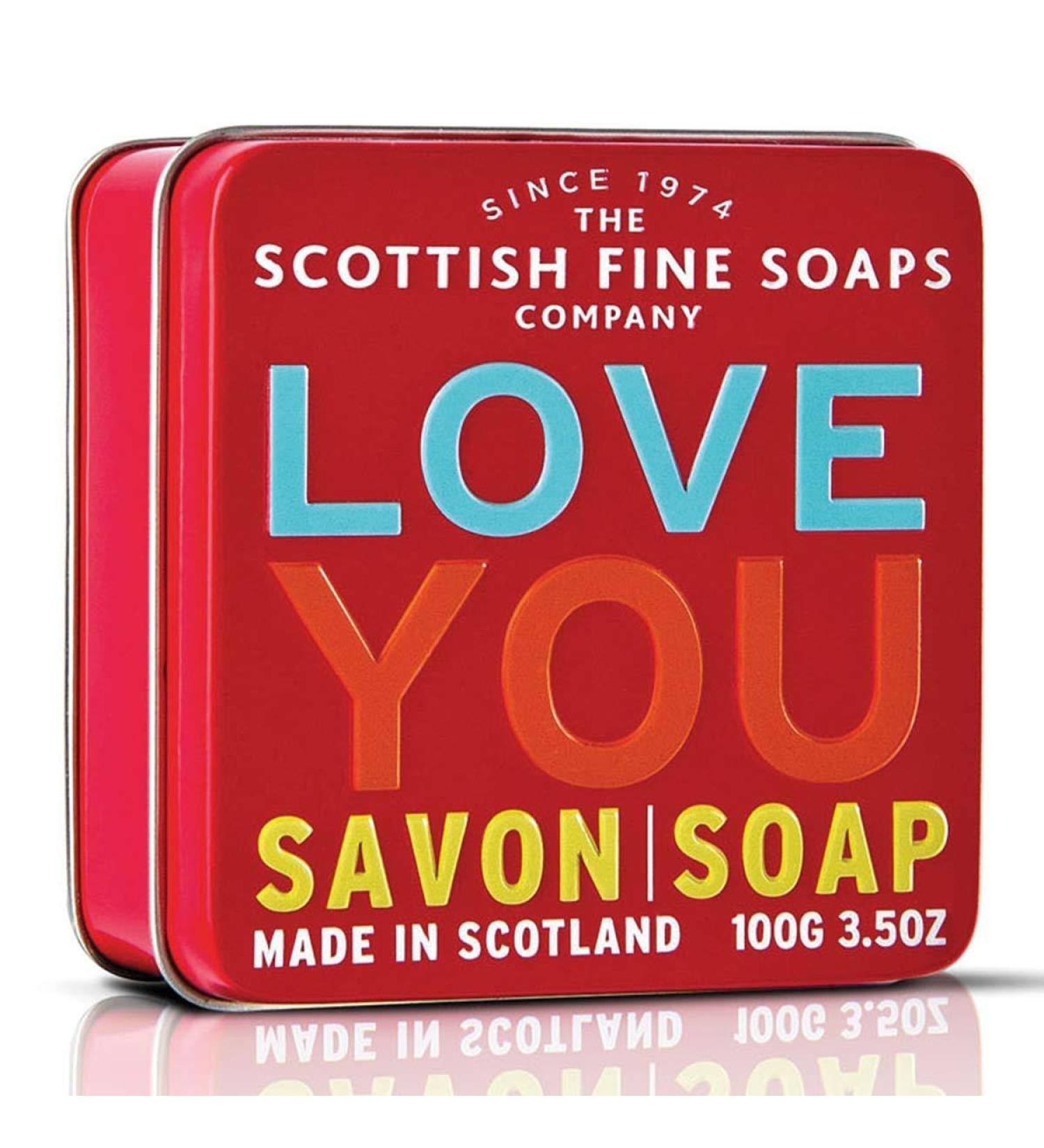 SOAP in a tin of Scottish fine soaps - "Love You" 100 g