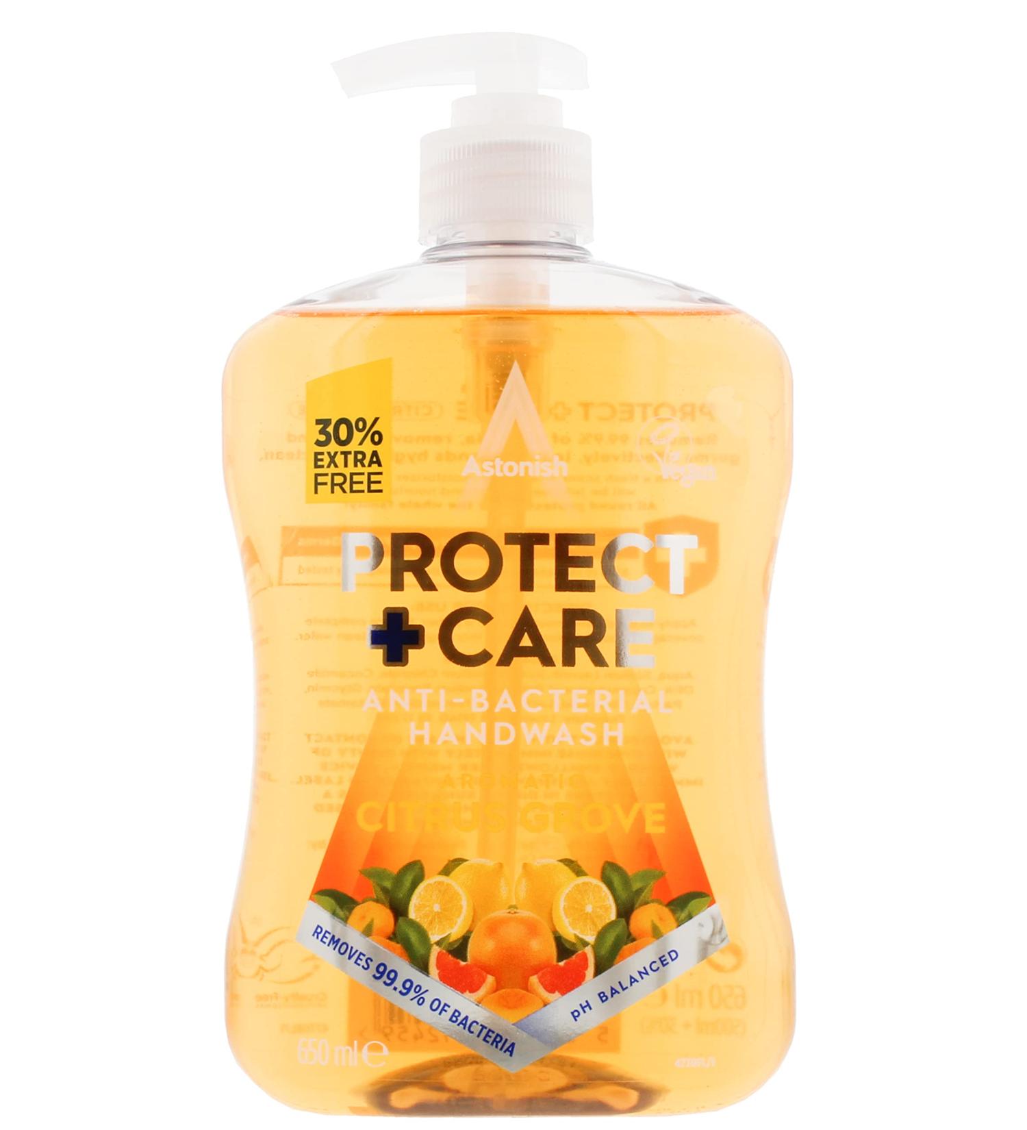 Astonish Protect & Care Citrus Grove Hand Wash 650ml | Moisturising & Anti-Bacterial - Buy Online on SooperMarket.com