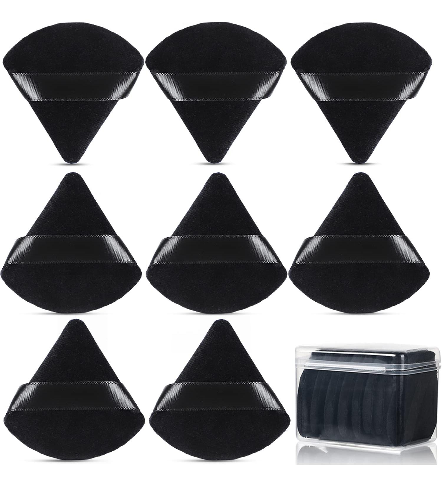 8 Pcs Cotton Powder Puff Set for Makeup - JASSINS Triangle Super Soft Puffs for Concealer, Loose Powder, Foundation - Black - Buy Online on SooperMarket.com