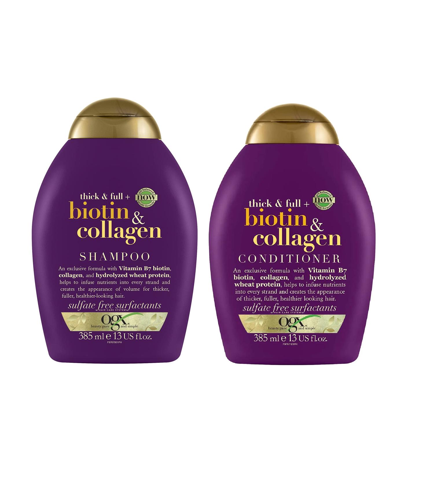 OGX Thick & Full Biotin & Collagen Shampoo & Conditioner Set 13 Fl Oz (Pack of 2) - Purple - Buy Online on SooperMarket.com