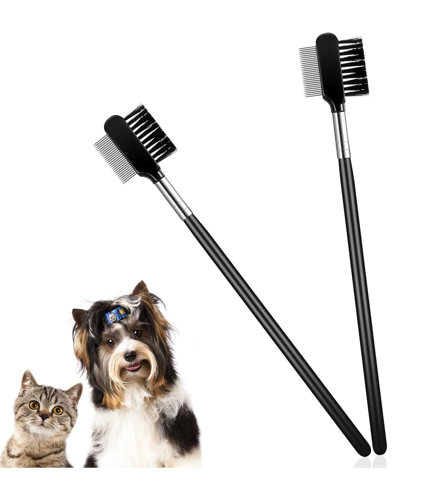 2 Pieces Dog Tear Comb Dog Eye Comb Tear Stain Remover Comb Dog Eye Grooming Comb Double-Sided for Removing Crust and Mucus - Buy Online on SooperMarket.com