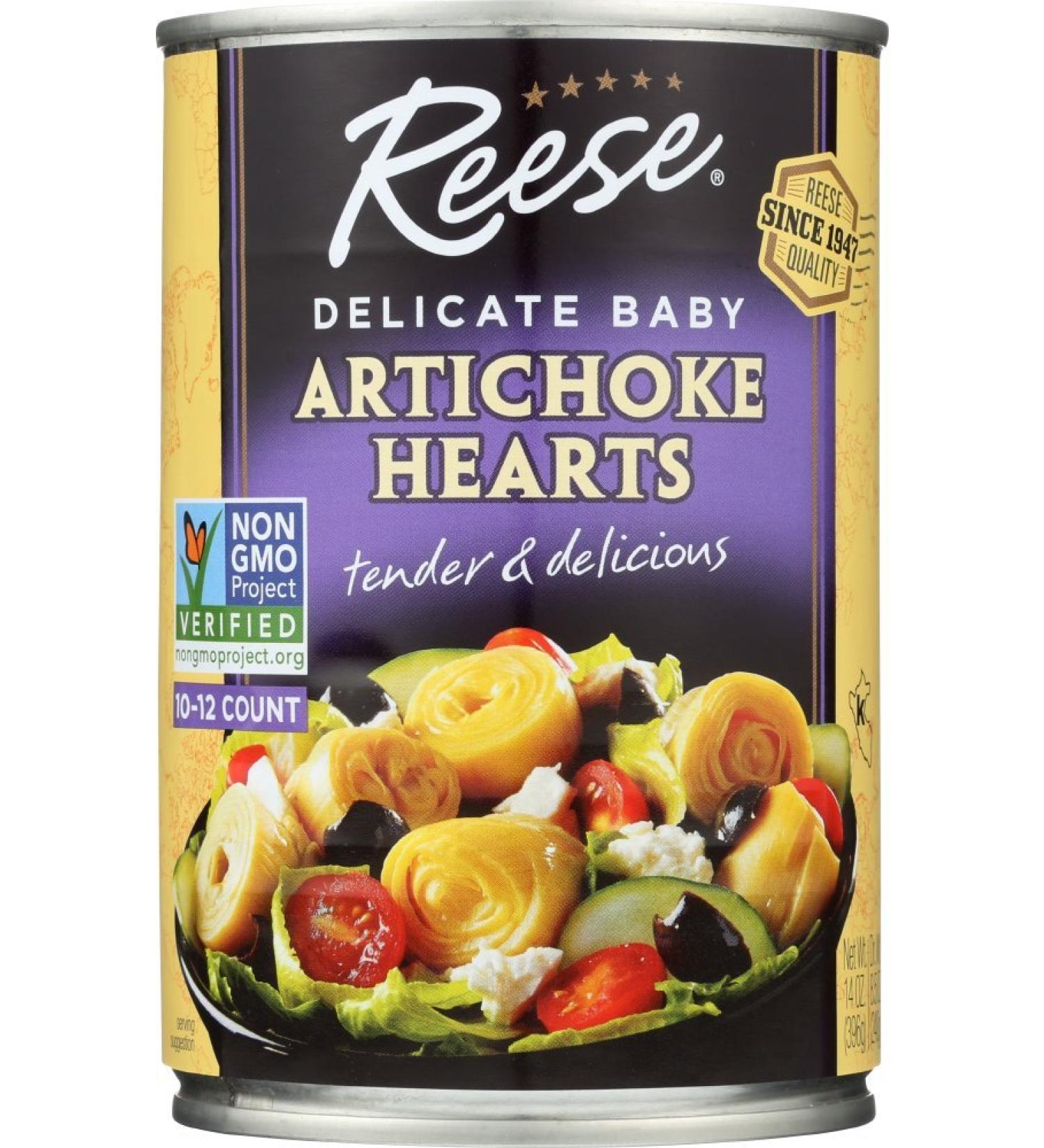 Reese Delicate Baby Artichoke Hearts - 14 oz (Pack of 12) - Gourmet Canned Vegetables - Buy Online on SooperMarket.com