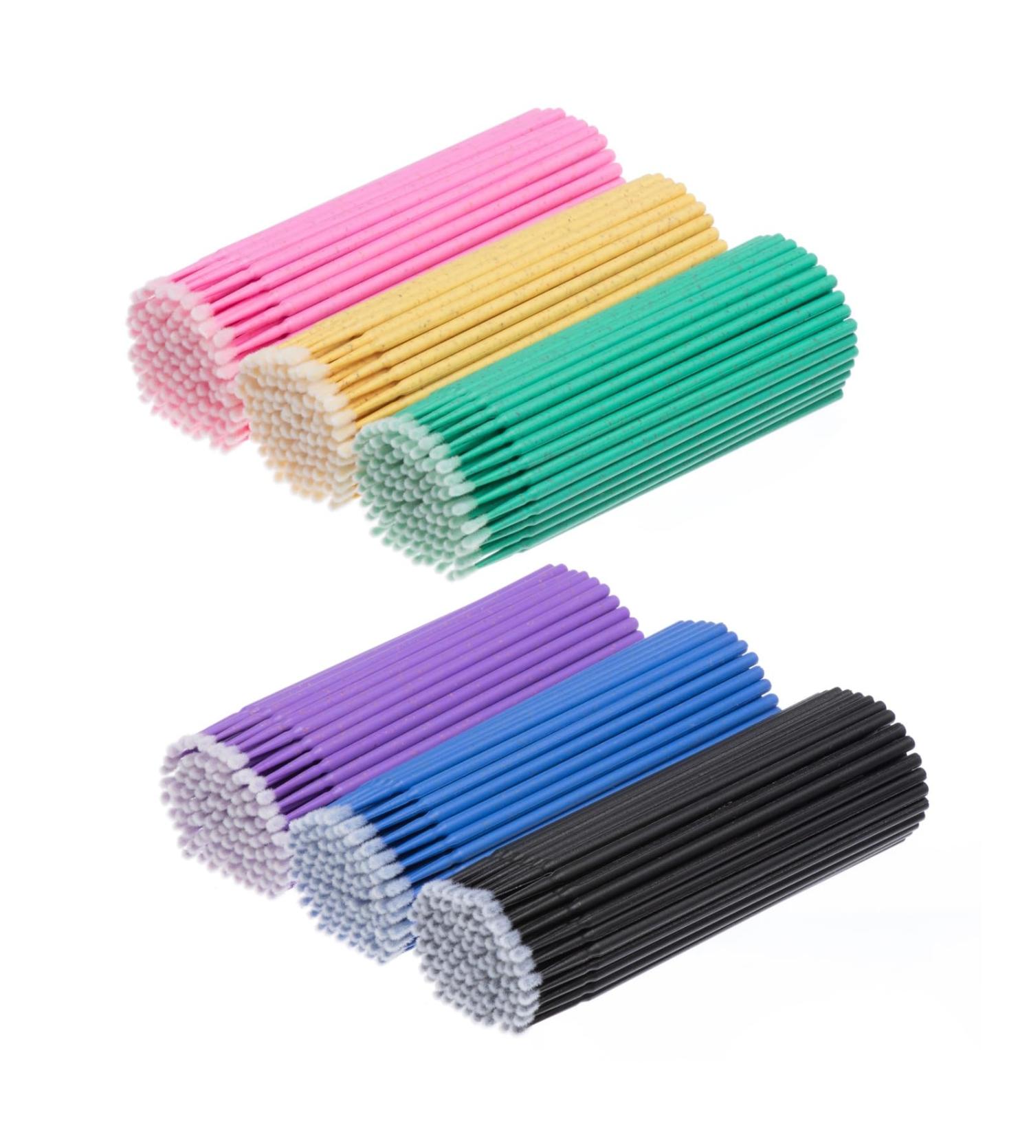 600pcs Micro Applicator Brushes for Lash Extensions | Disposable Cotton Swabs & Eyelash Applicators for Makeup - Buy Online on SooperMarket.com