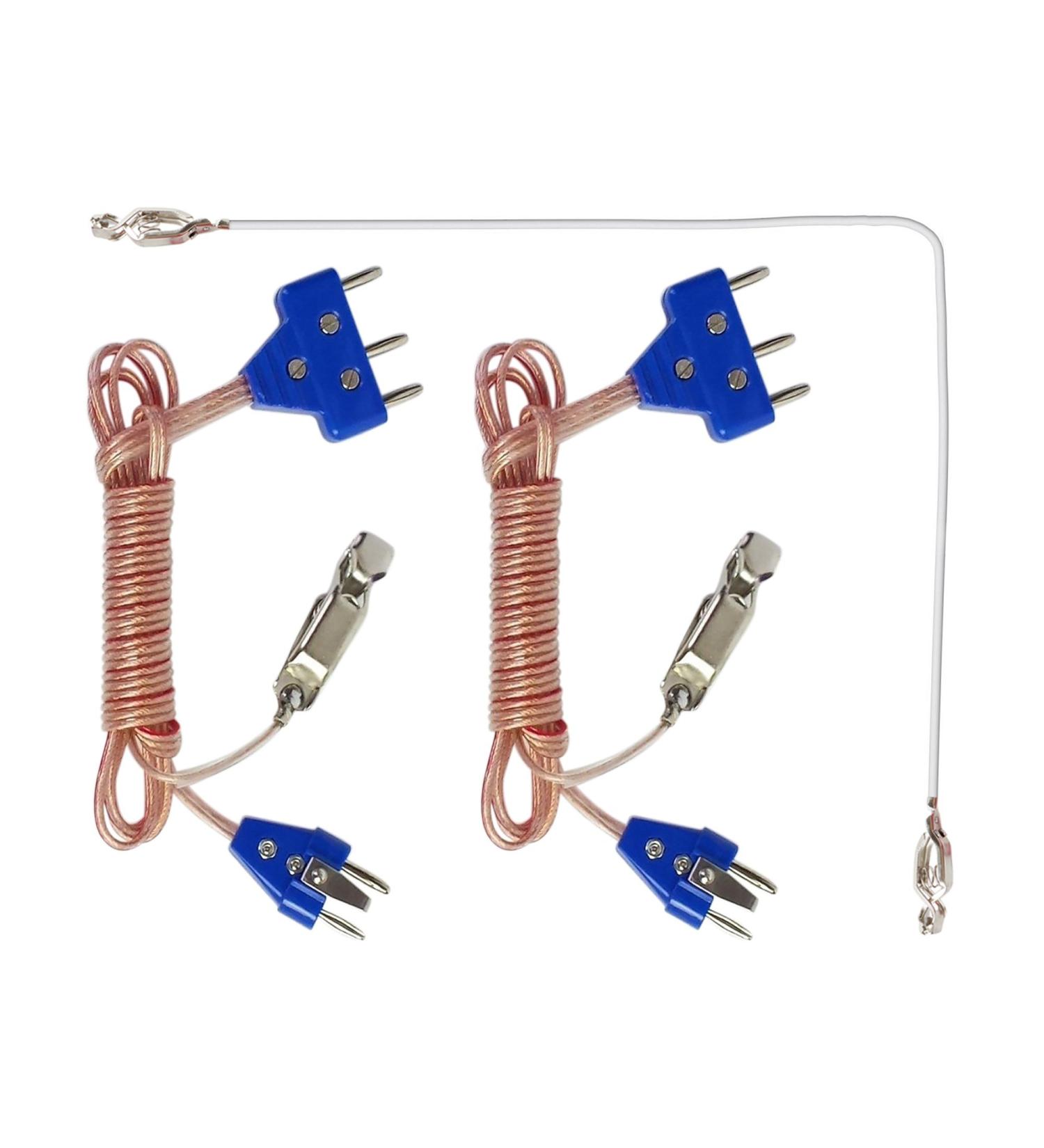 Set of 2 Body Cords for Fencing Sport - 2-pin Body Cords for Sabre and Foil Fencing - Includes Head-Wire - Buy Online on SooperMarket.com
