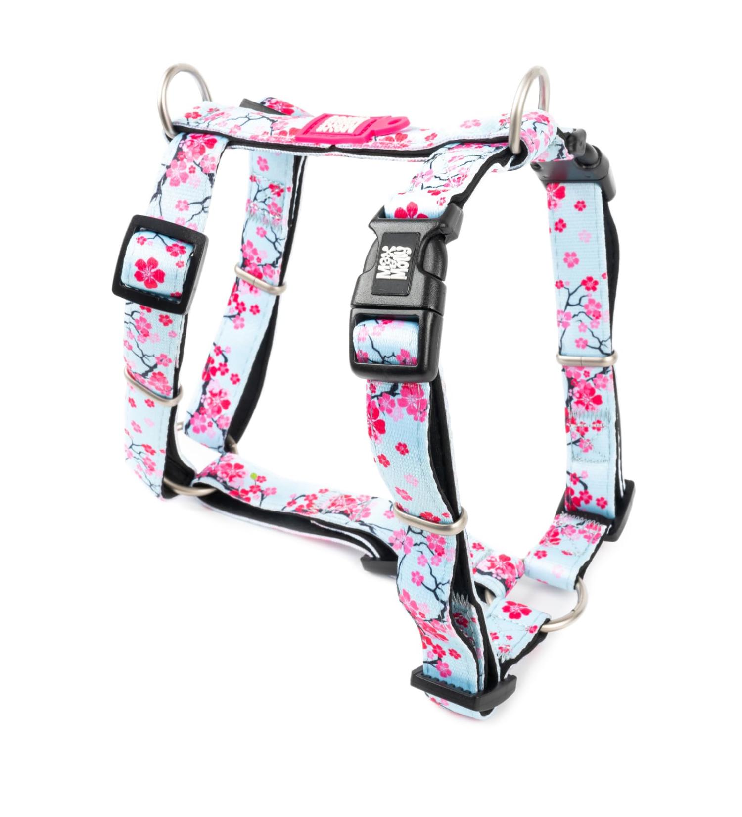 Max & Molly H-Shaped Dog Harness for Large Dogs - Ultra-Comfortable Neoprene Padded & Lightweight - Cherry Bloom Design - Buy Online on SooperMarket.com