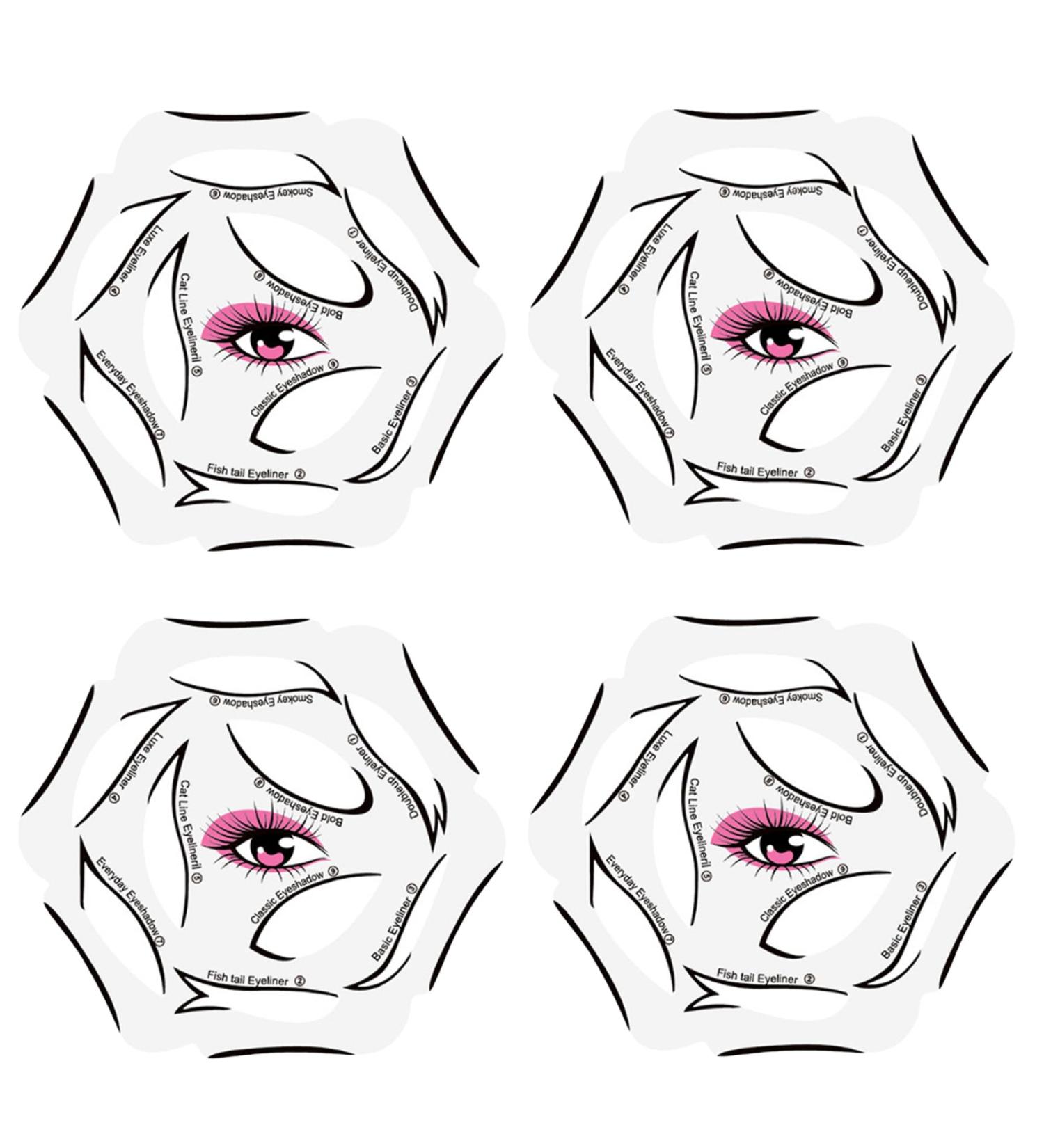 Eyeliner Stencil 4 Sheets 10 Models Each Eyeshadow Stencils 6 in1 Reusable Cat Eyeliner Stickers with Perfect Winged Tip Eyeshadow Stencils - Buy Online on SooperMarket.com