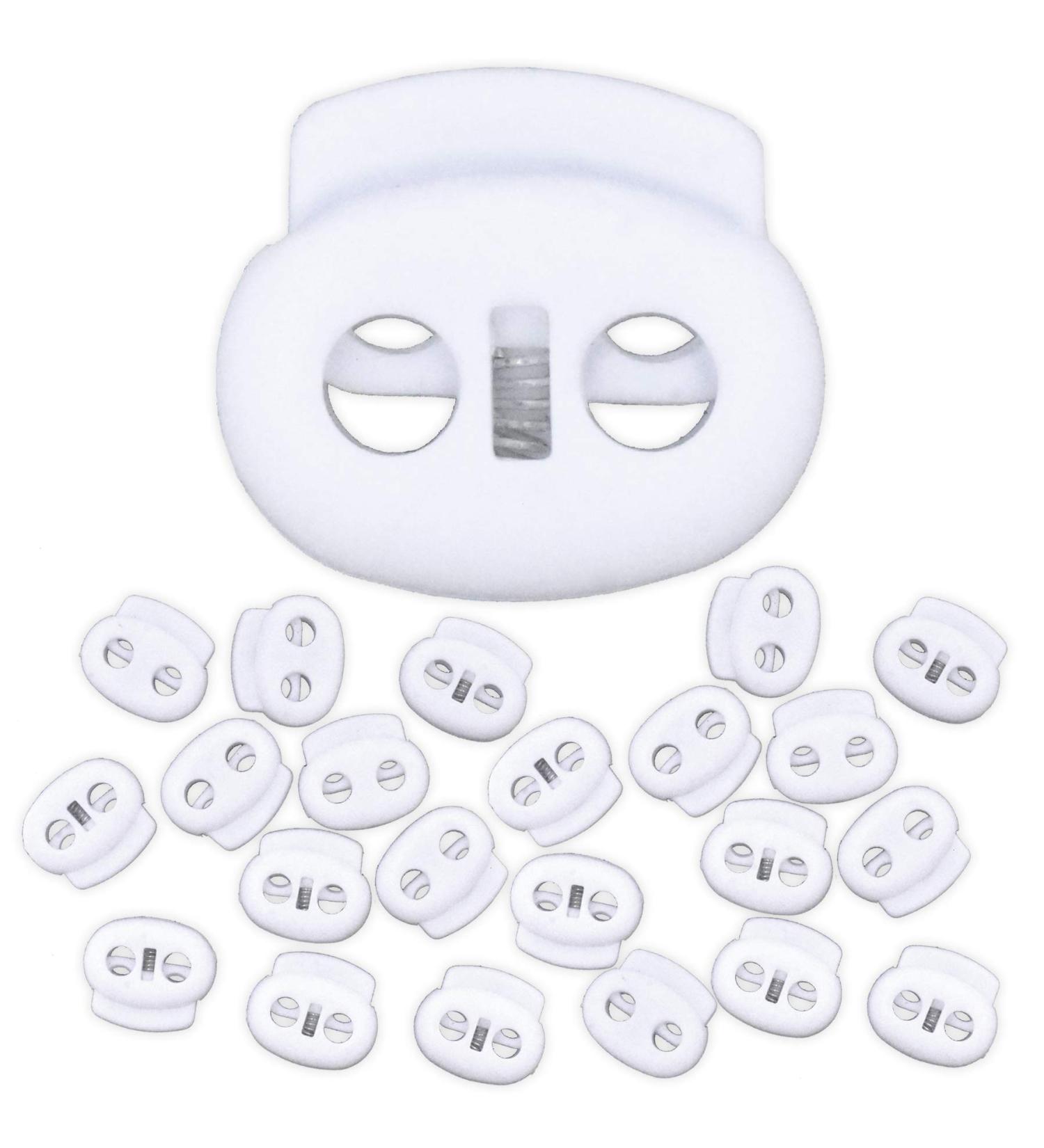 Mandala Crafts Cord Lock Fastener for Drawstrings & Shoelaces - 20 PCs White 0.85 Inch - Buy Online on SooperMarket.com