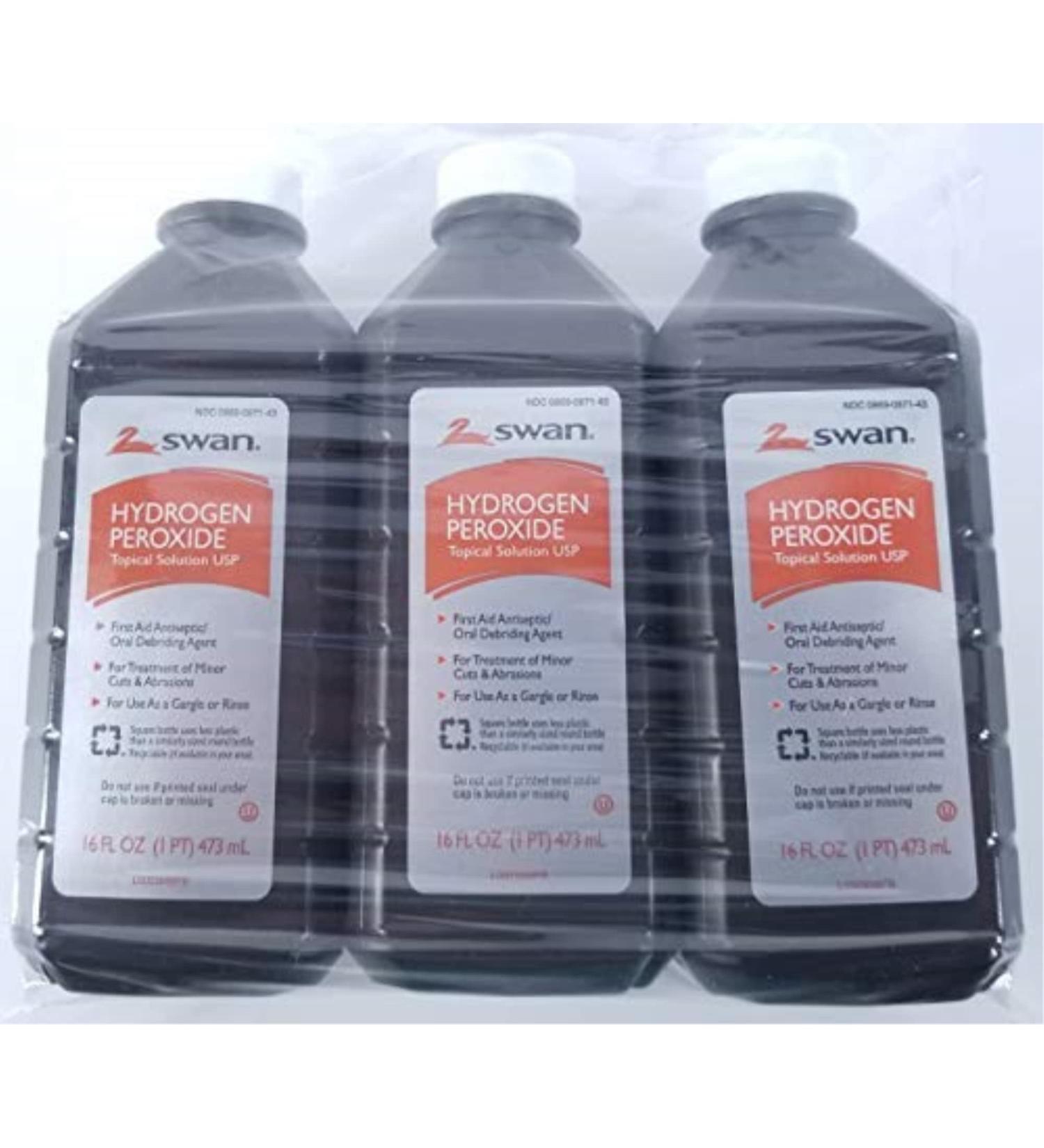 Hydrogen Peroxide Topical Solution USP 3%, 16 Ounce Bottles (3 Pack)