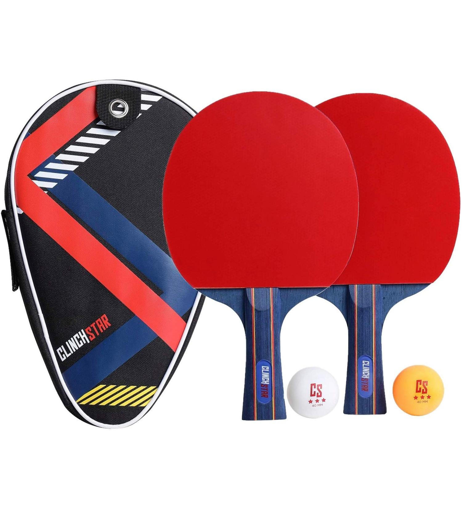 Premium Ping Pong Paddle Set - 2 Rackets, 3 Star Balls, Carry Case - Table Hooks, Organizing System - Buy Online on SooperMarket.com