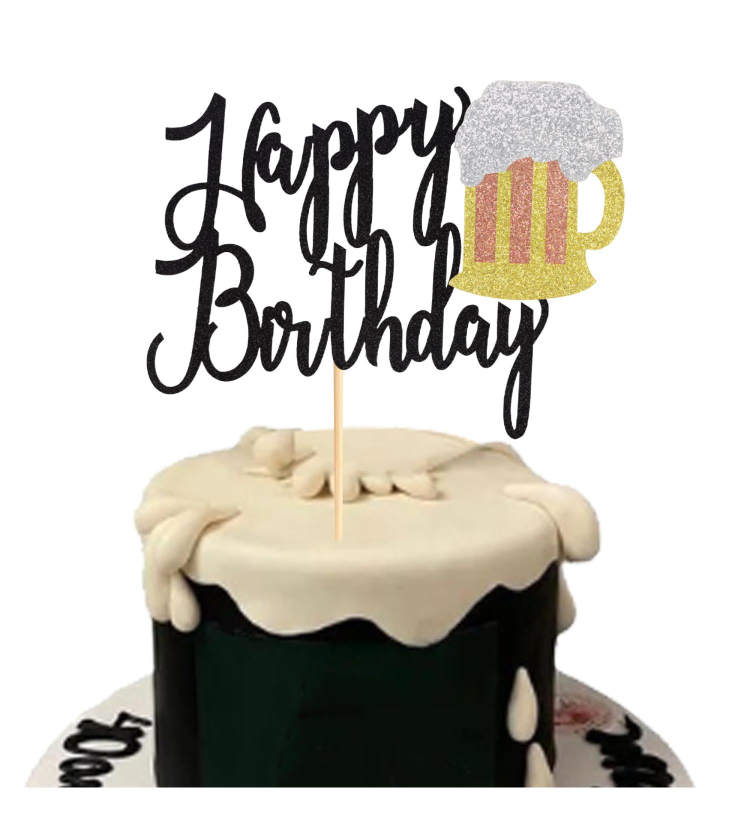 Arthsdite 1Pc Beer Mug Happy Birthday Cake Topper Cheers Beers Cake Decoration for Celebrating Glorymoment Beer Theme Birthday Theme Party Supplies Beer Mug Cake Topper - Buy Online on SooperMarket.com