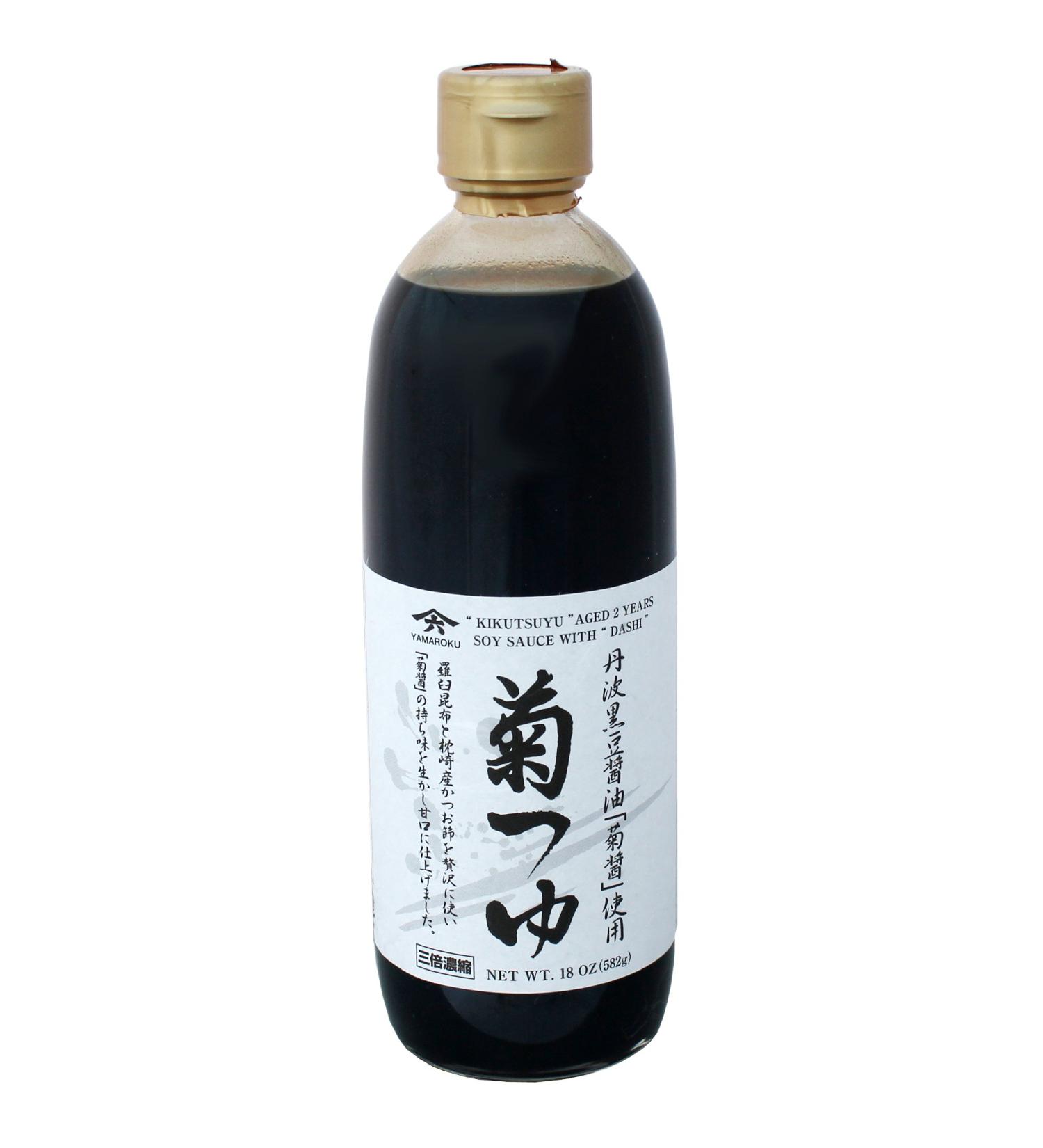 Yamaroku Aged 2 Years Soy Sauce with Bonito & Kelp Stock Kiku Tsuyu 18 Ounce - Buy Online on SooperMarket.com