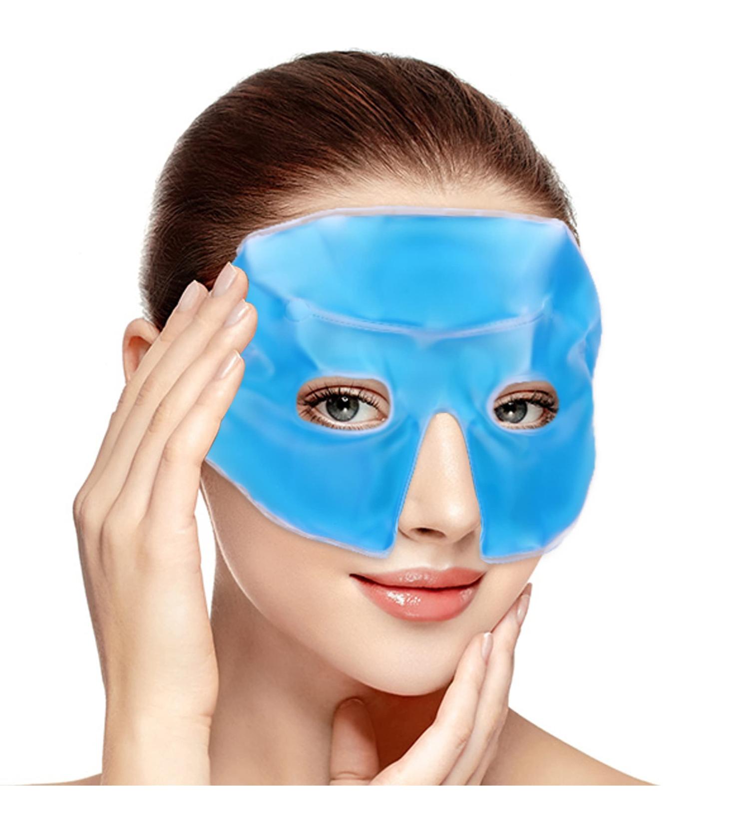 ICEHOF Eye Cooling Mask - Gel Eye Mask for Migraine Relief - Comfortable Upper Material with Storage Bag - Effective Forehead to Cheek Cooling Glasses - Buy Online on SooperMarket.com