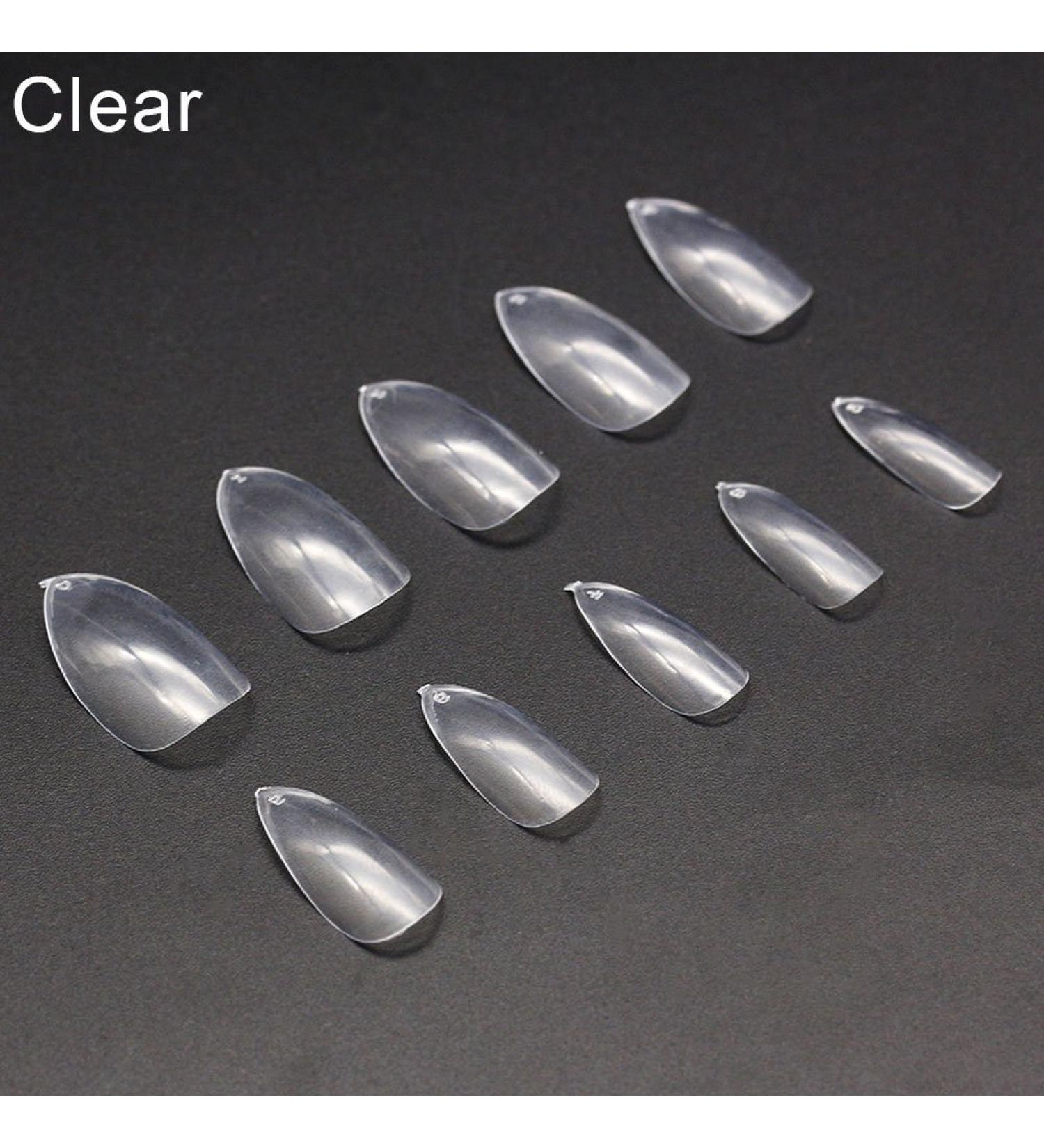 500pcs Acrylic Artificial Nails - Oval Almond Shape Natural White Nail Art for Home Extensions - Buy Online on SooperMarket.com