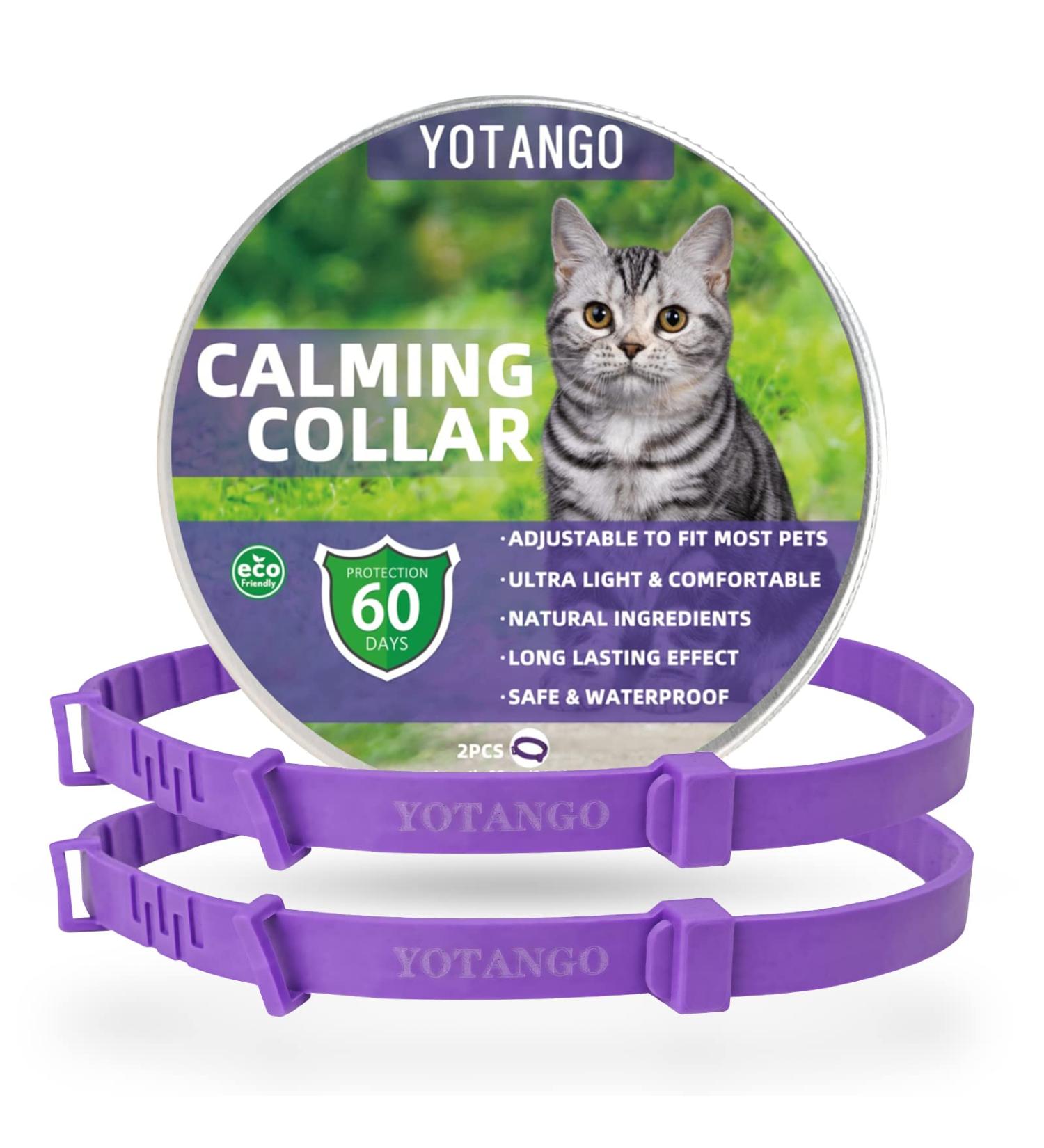 Calming Cat Collar for Anxiety Relief | Adjustable, Waterproof, Safe Pheromone Anti-Anxiety Treatment | Natural Calm for Kitten, Medium, Large Cats | Purple (2 Pack) - Buy Online on SooperMarket.com