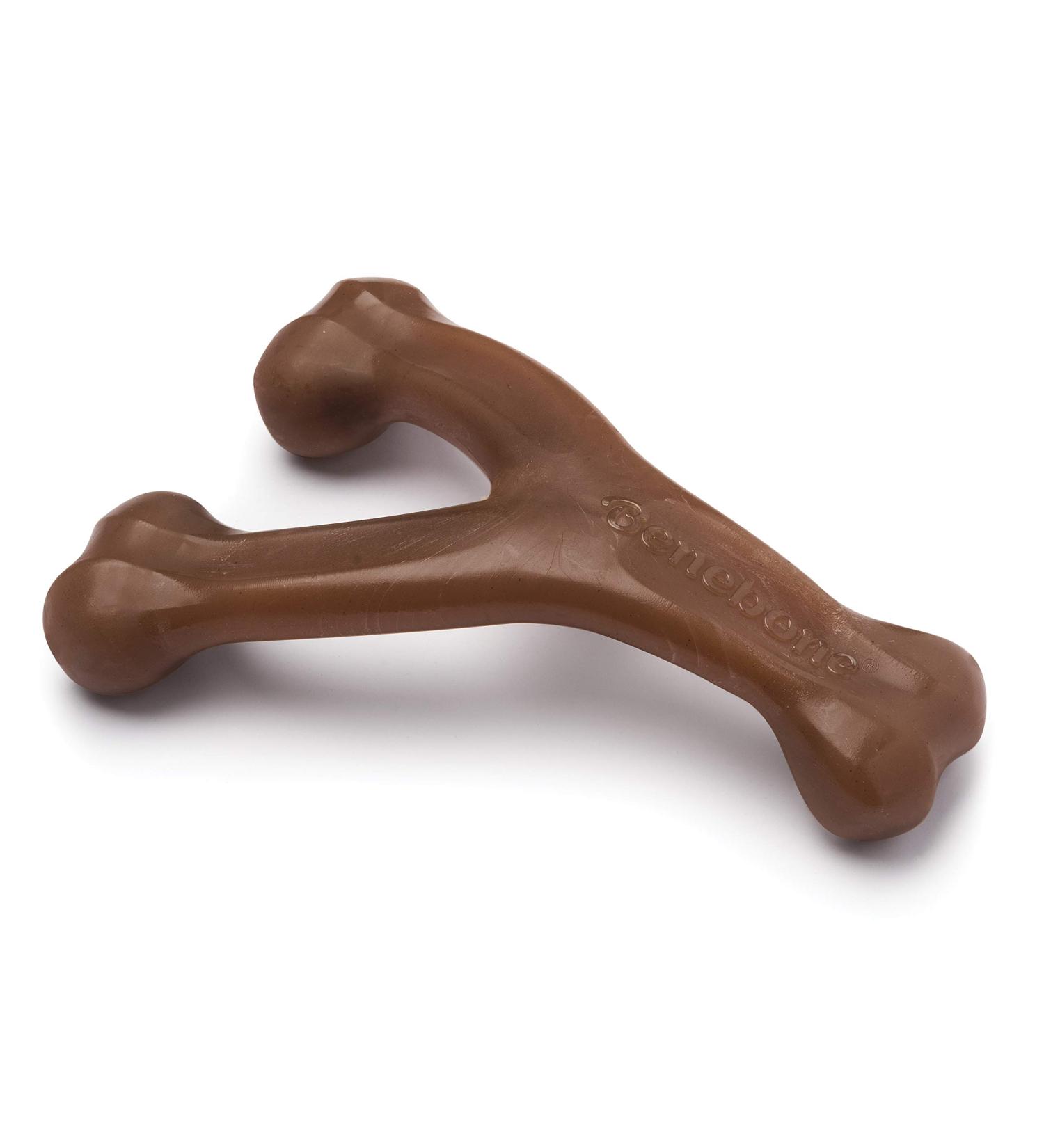 Benebone Wishbone Real Peanuts Medium Durable Dog Chew Toy for Aggressive Chewers | International Shipping Available - Buy Online on SooperMarket.com
