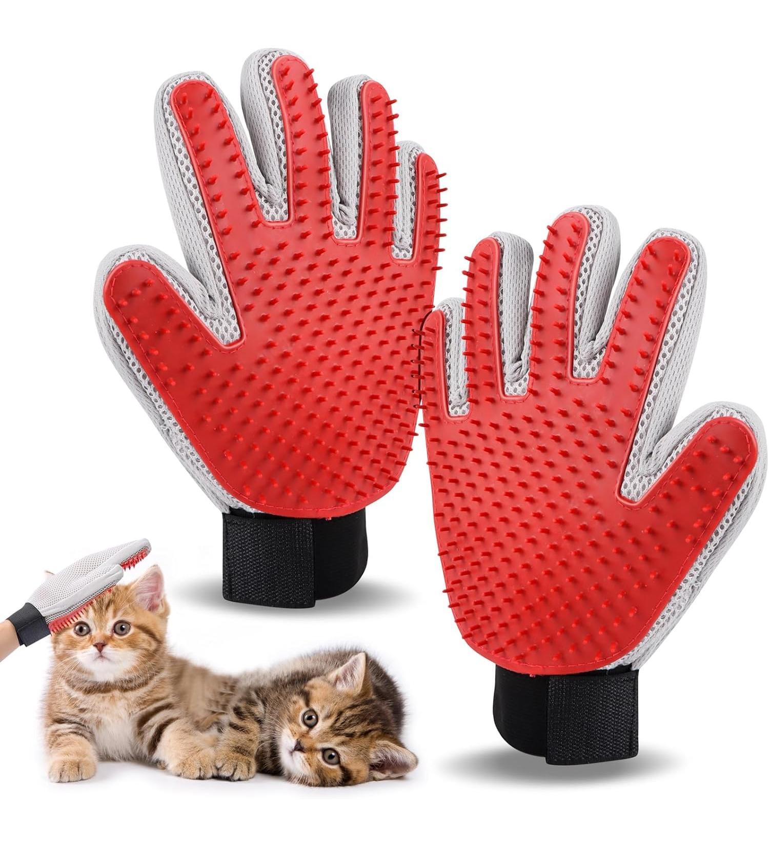 Buy Cat Gloves | Double-Sided Cat Brush & Pet Grooming Gloves for Short & Long Hair - International Shipping - Buy Online on SooperMarket.com