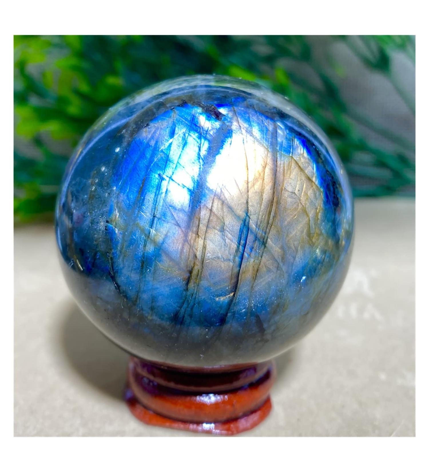 Yellow Purple Light Labradorite Balls Stone Natural Crystals Blue Wicca Minerals Ornaments Home Decoration 1pc (Color : 140-150g) - Buy Online on SooperMarket.com