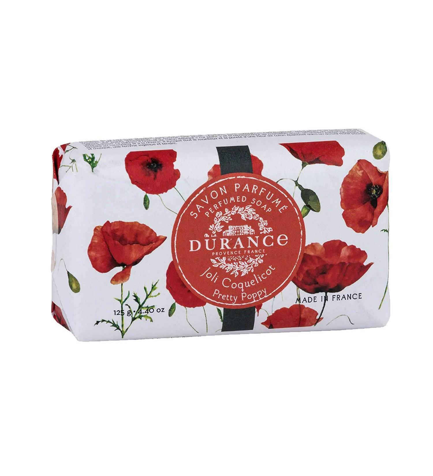 Durance Les Eternelles Pretty Poppy Perfumed Soap Bar (125g) Enriched With Sweet Almond Oil | Creamy & Delicately Scented Lather For Normal & Sensitive Skin