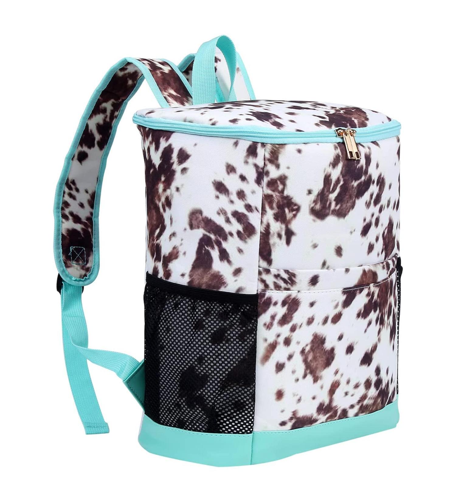 Leopard Print Women's Cooler Backpack | Leak Proof & Lightweight Lunch Bag with Cooler Compartment | Ideal for Hiking, Camping & Wine | 24-Can Capacity | Nainiu - Buy Online on SooperMarket.com