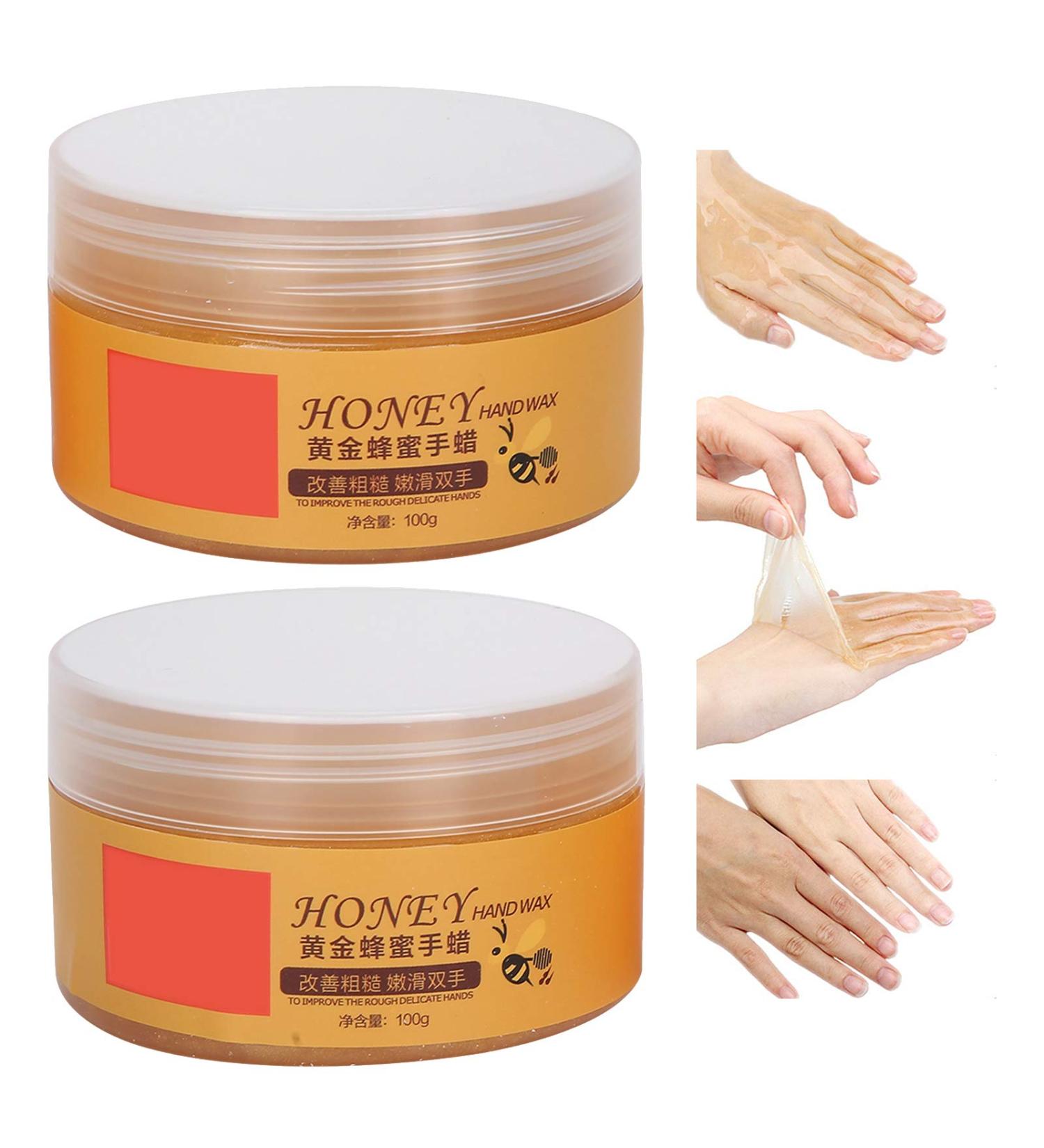 Peeling Hand Mask - 2 Pc Golden Honey Hand Wax Treatment for Dead Skin Removal Rejuvenation & Moisturizing Care - Shop Internationally! - Buy Online on SooperMarket.com