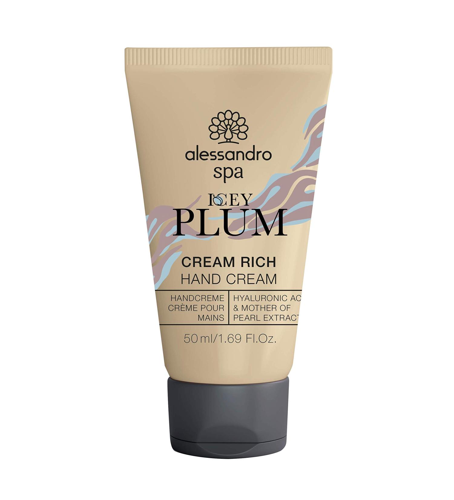 Alessandro Spa Cream Rich-ICY Plum Limited Edition- icy fragrance after fresh plum-rich anti-aging hand cream for dry and stressed hands 50 ml 50 ml (1 Pack)