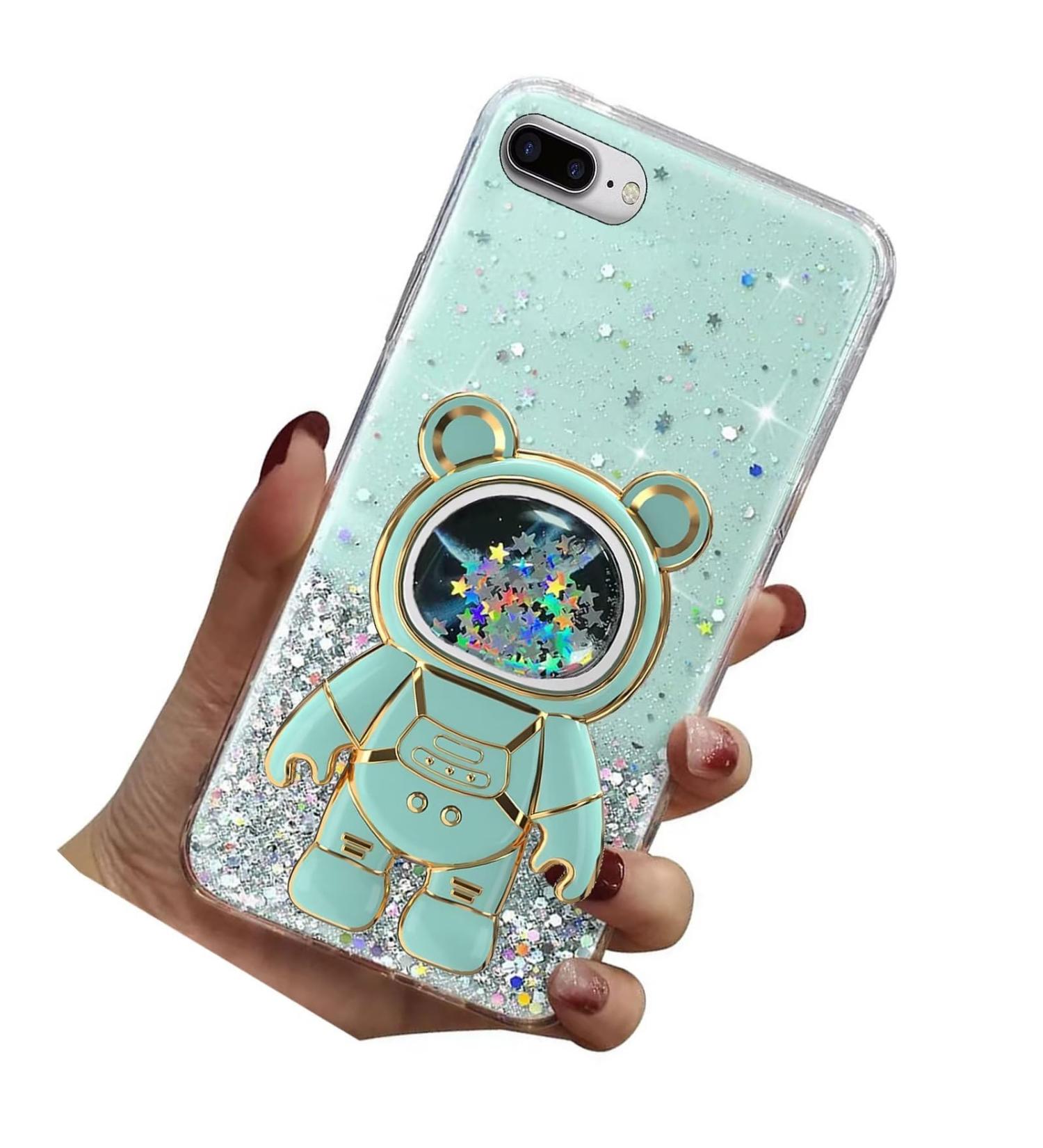Rnrieyta Miagon B r Astronaut Glitter Case for iPhone 8 Plus/7 Plus - Cute Girls Thin Crystal Protection Bumper with Kickstand Green - Buy Online on SooperMarket.com