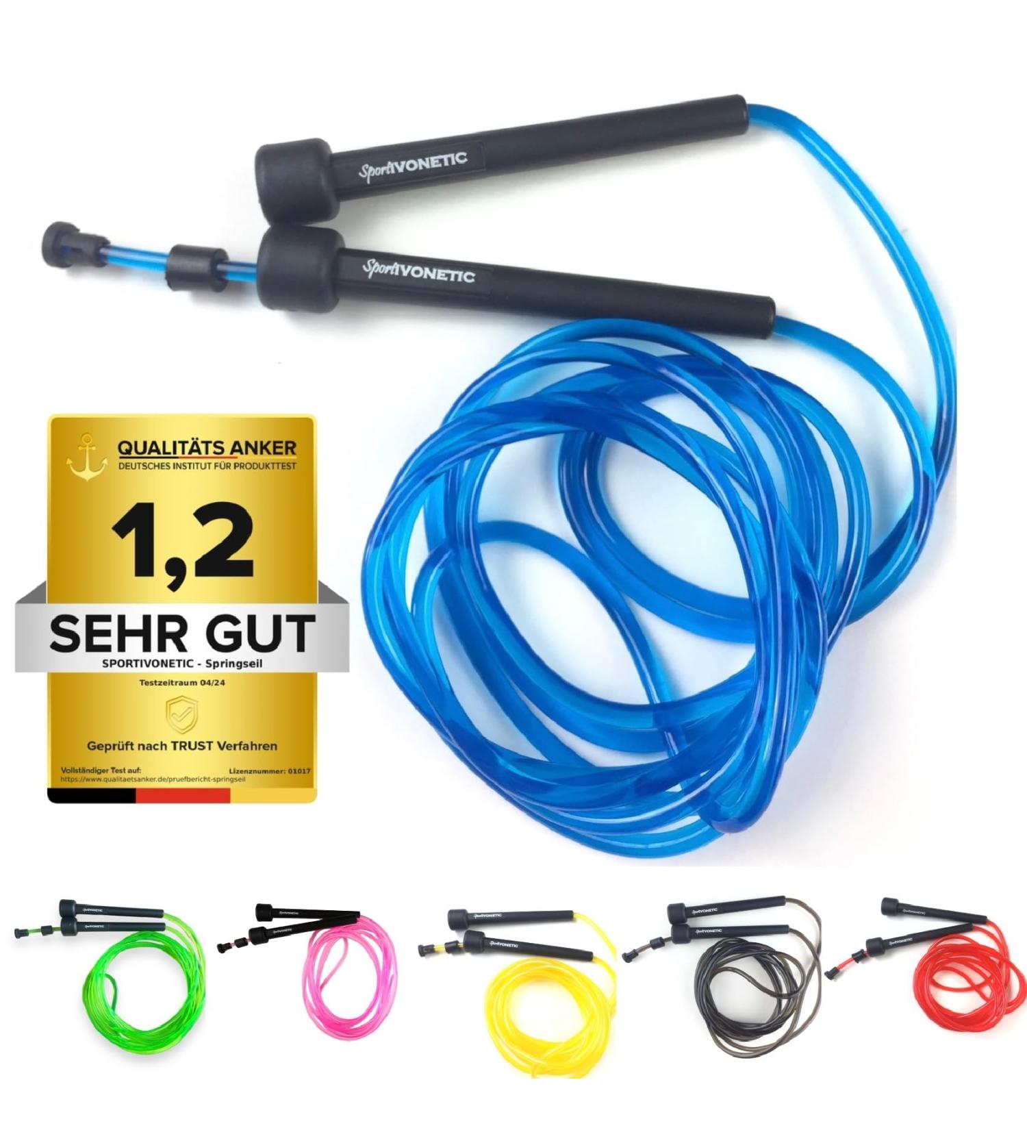 Sportivonetic Premium Adjustable Jump Rope - Fitness Crossfit Boxing for Adults & Children - Speed Rope in Blue - Buy Online on SooperMarket.com