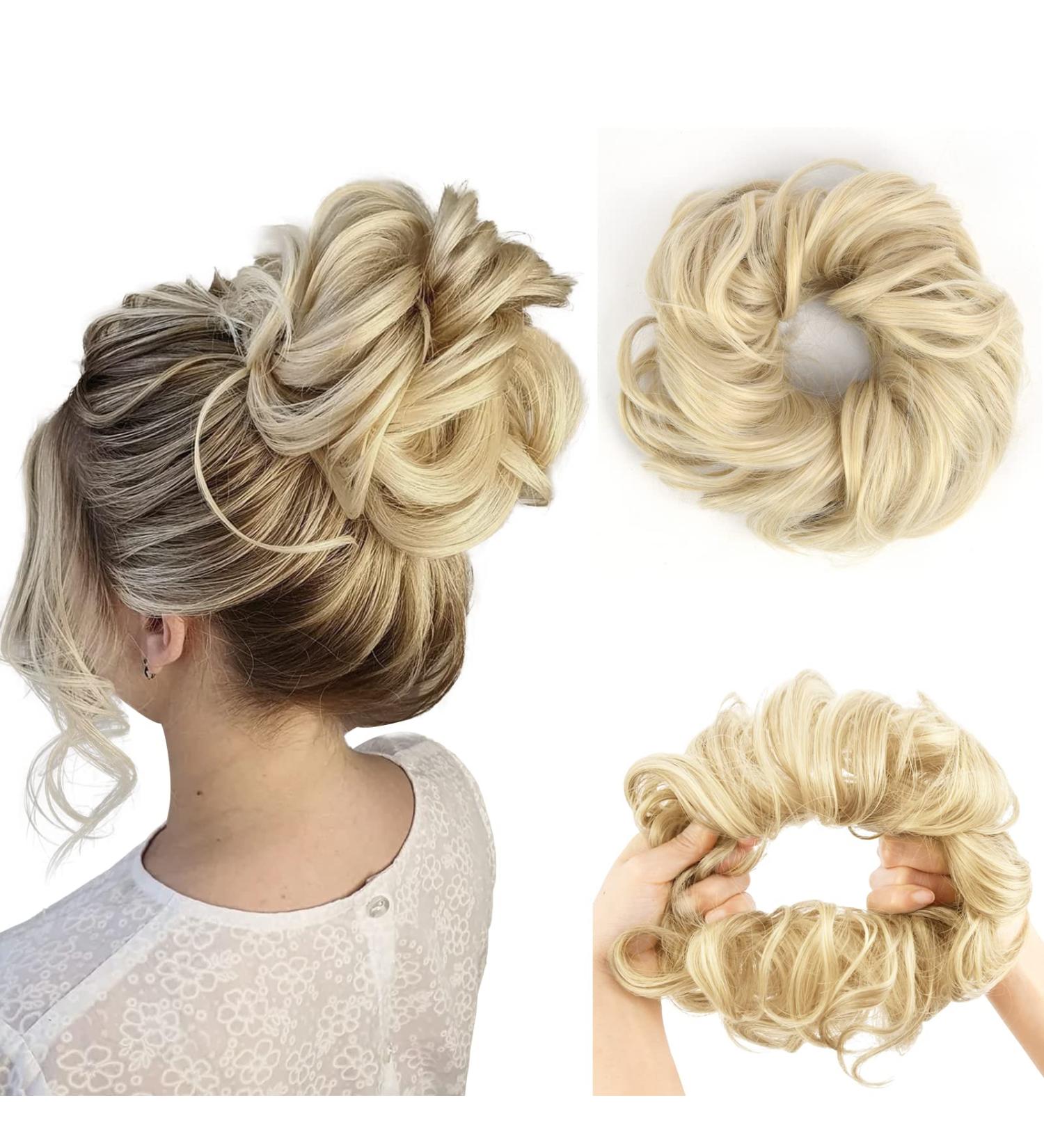 Vlasy Messy Bun Hair Piece 1001# 60g - Curly Wavy Scrunchies Extensions for Women - Synthetic Chignons Updo Accessory for Girls - Buy Online on SooperMarket.com