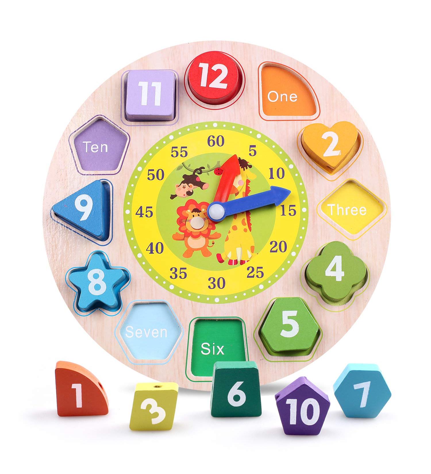 Reastar Montessori Learning Watch - Wooden Educational Toy for Kids Age 3+ | Fun Number & Animal Patterns Perfect for Early Development - Buy Online on SooperMarket.com