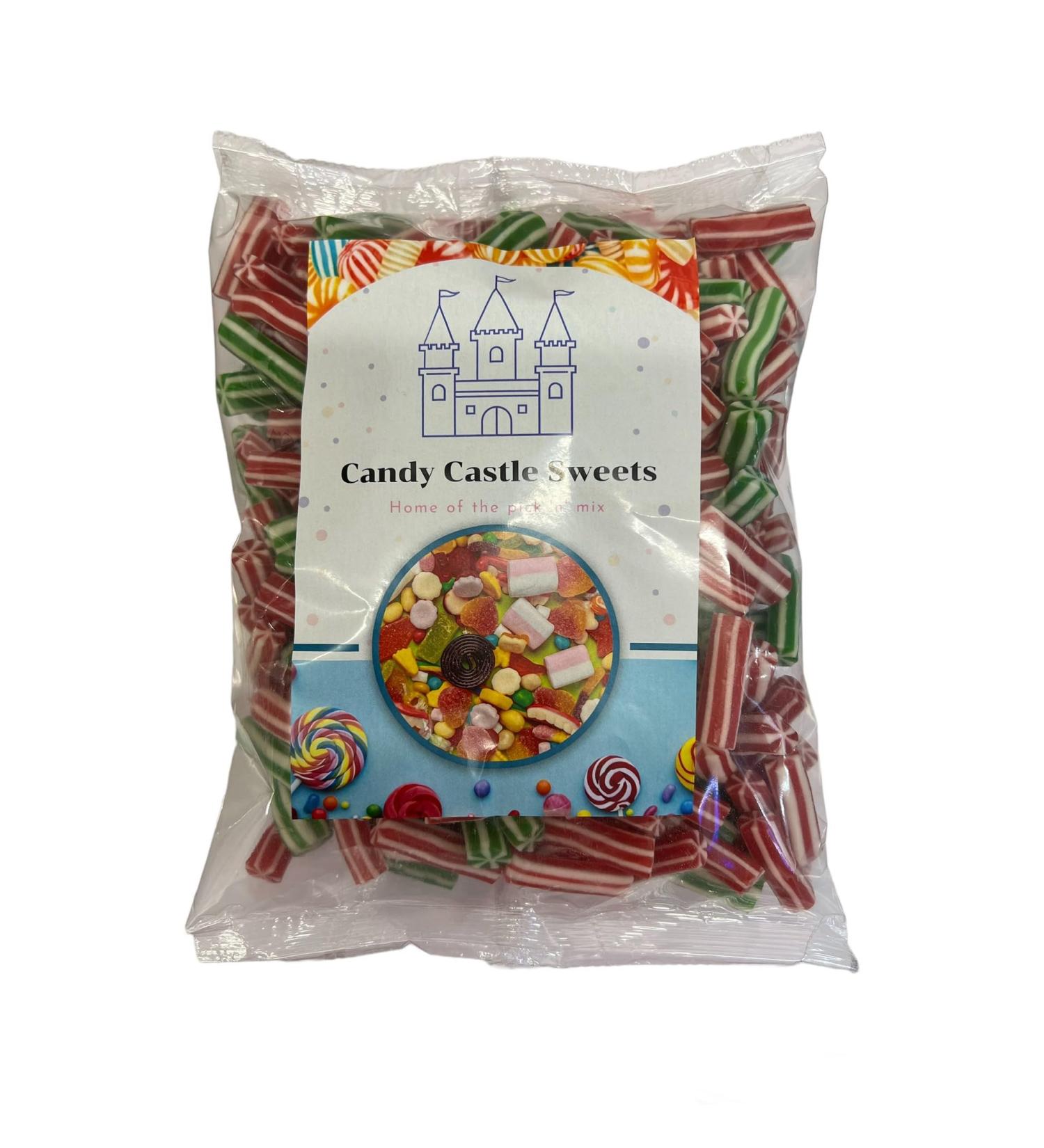 Gummy Chewy Red & Green Candy Poles Christmas Sweet Share Bag - 1kg