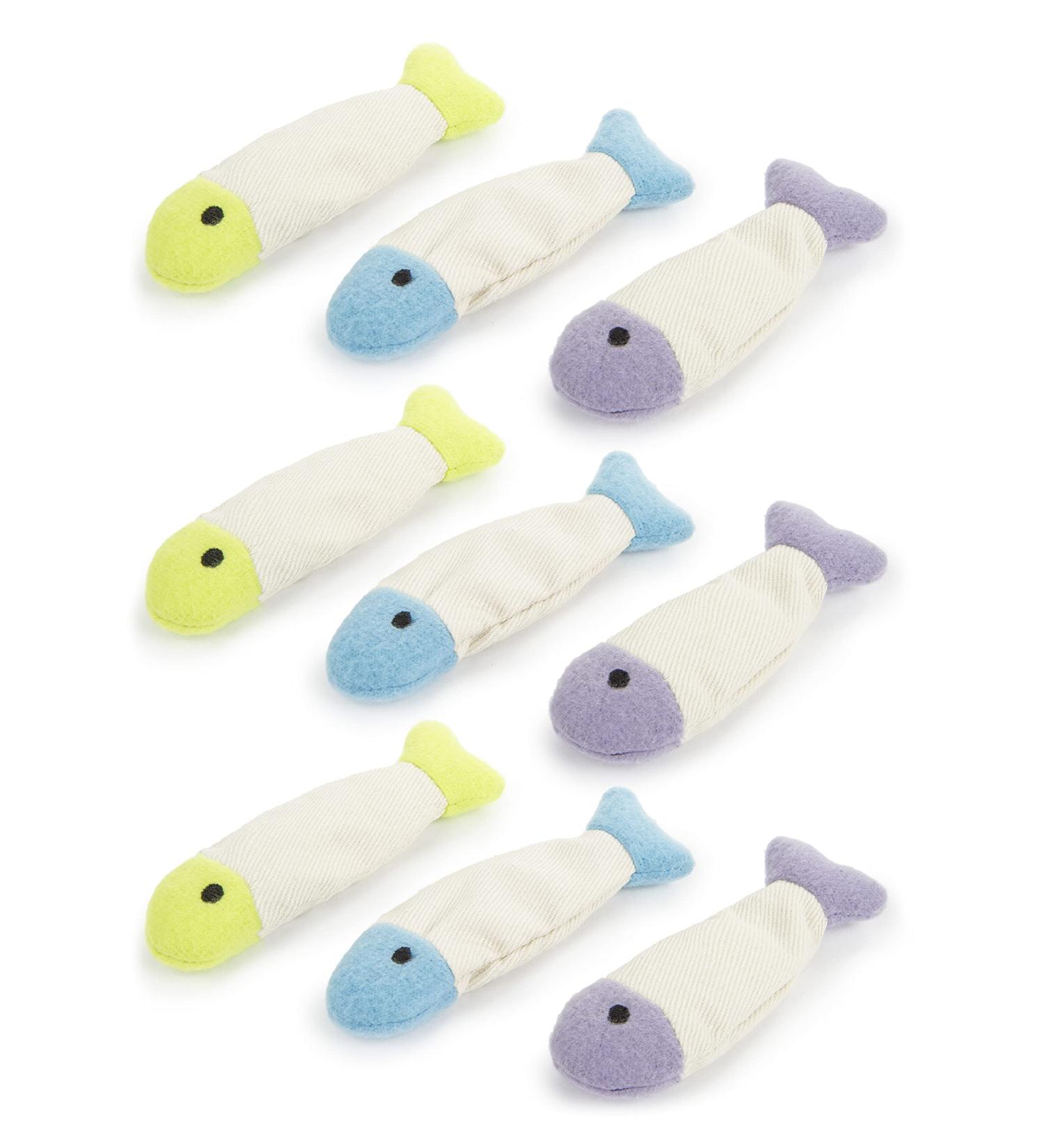 SmartyKat Crinkle Fish Catnip Toys for Cats & Kittens - Stimulating and Fun Play - 9-Set, Multiple Styles - Buy Online on SooperMarket.com