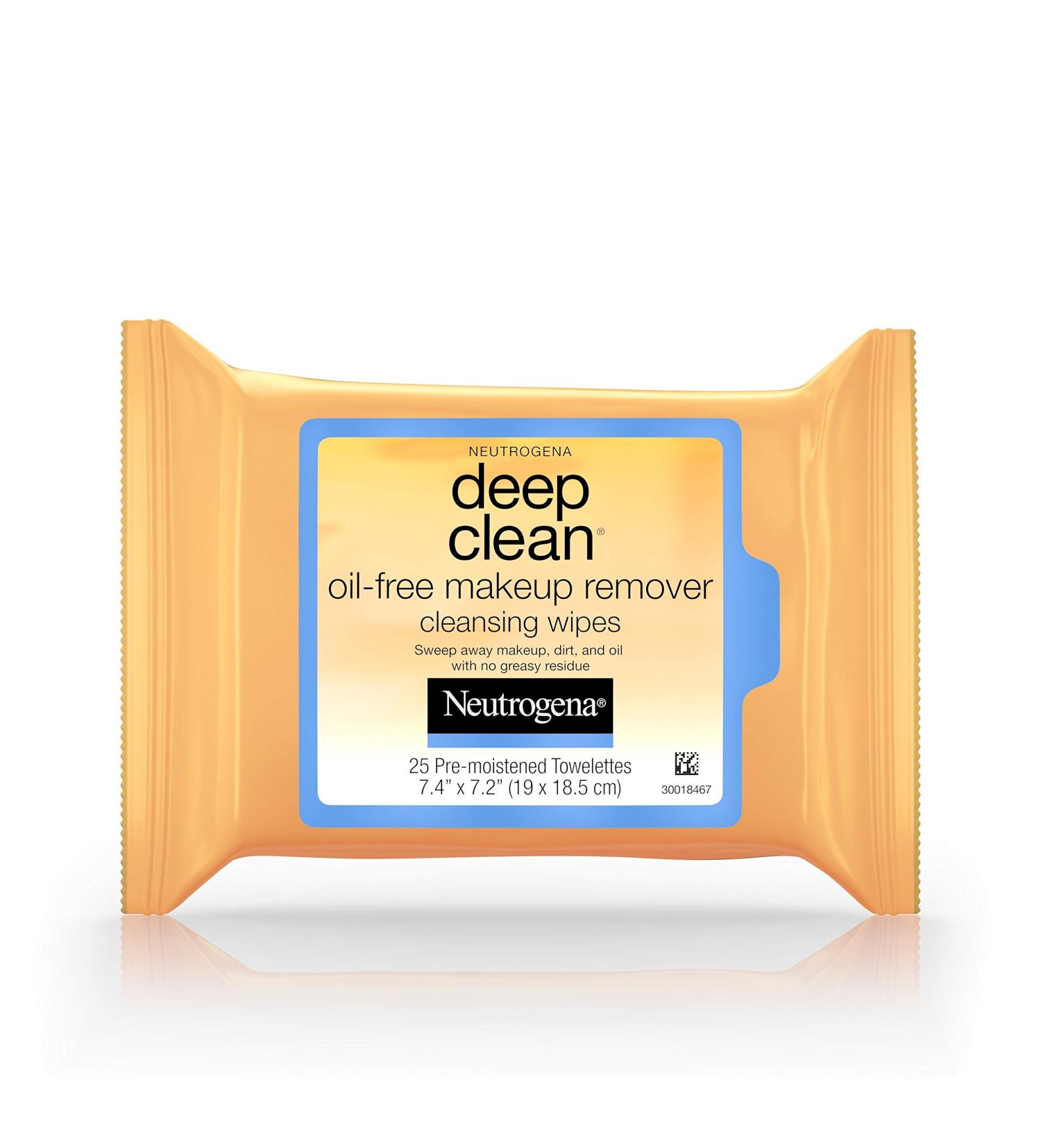 Neutrogena Deep Clean Oil-Free Makeup Remover Cleansing Wipes - Gentle Cleansing for Clear Skin - Buy Online on SooperMarket.com