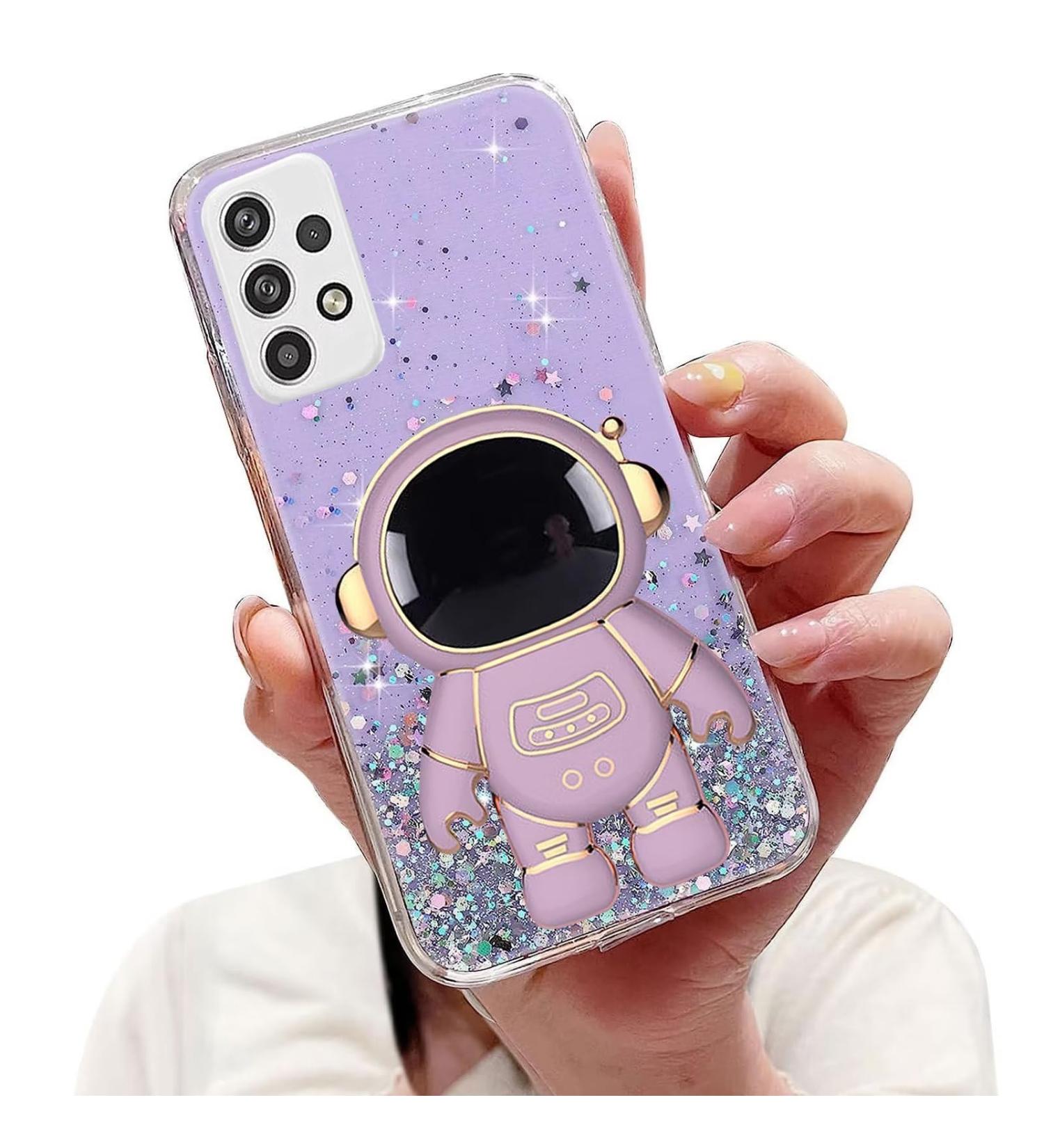 Shop Tivenfezk Nadoli for Samsung Galaxy A13 4G - Astronaut Hidden Stand Cap & Soft Silicone Bling Case - Purple - Buy Online on SooperMarket.com