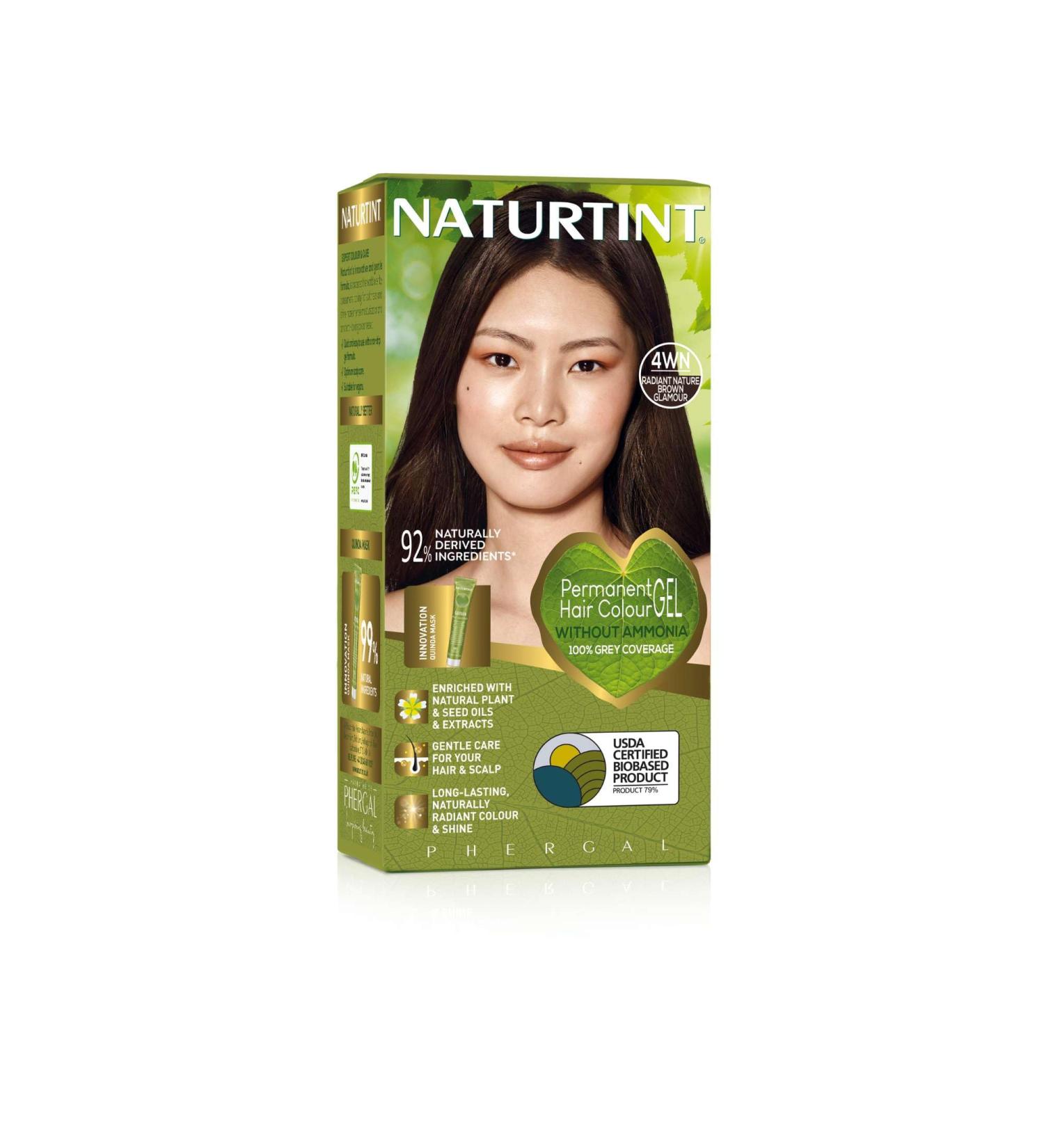Naturtint Permanent Hair Colour Gel 4WN Radiant Nature Brown Glamour Plant Enriched Ammonia Free Long Lasting Grey Coverage and Radiant Colour Nourishment and Protection - Buy Online on SooperMarket.com
