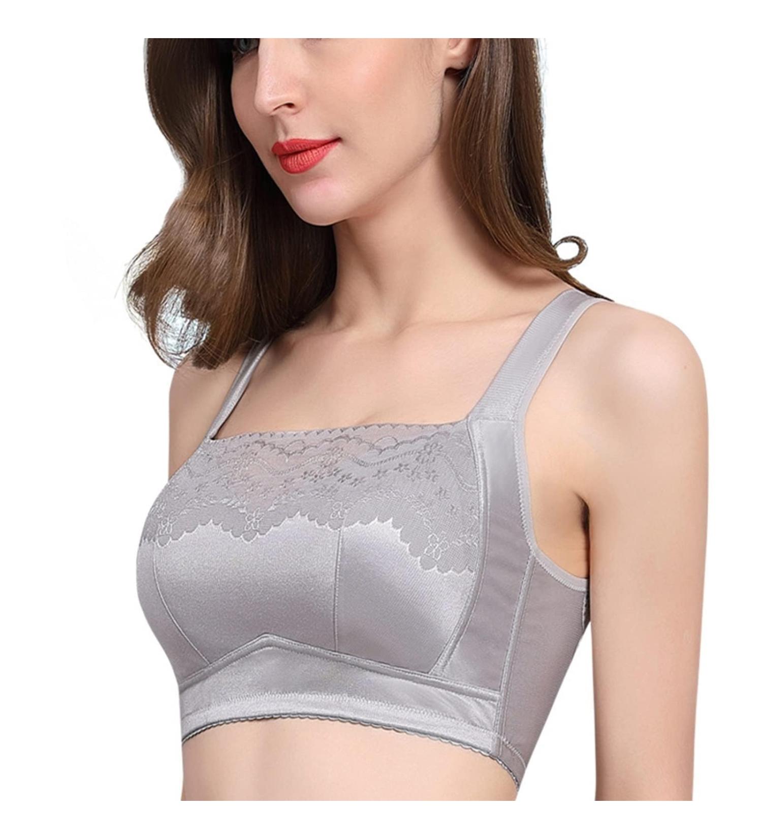 Mastectomy Silicone Breast Prosthesis for Women - Post-Operative BHS Sexy Pointed Bralette with Complete Cover & Bags - XL Gray - International Shipping Available - Buy Online on SooperMarket.com