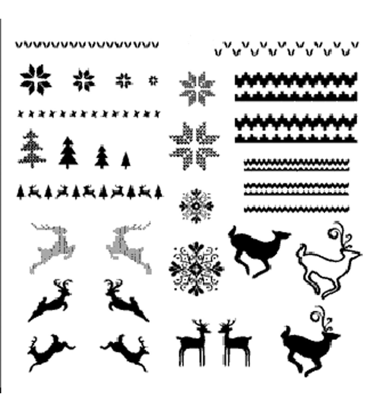 Stamping stencil plate CJSC02 Christmas X-mas frost flower Santa Claus nail art nail design