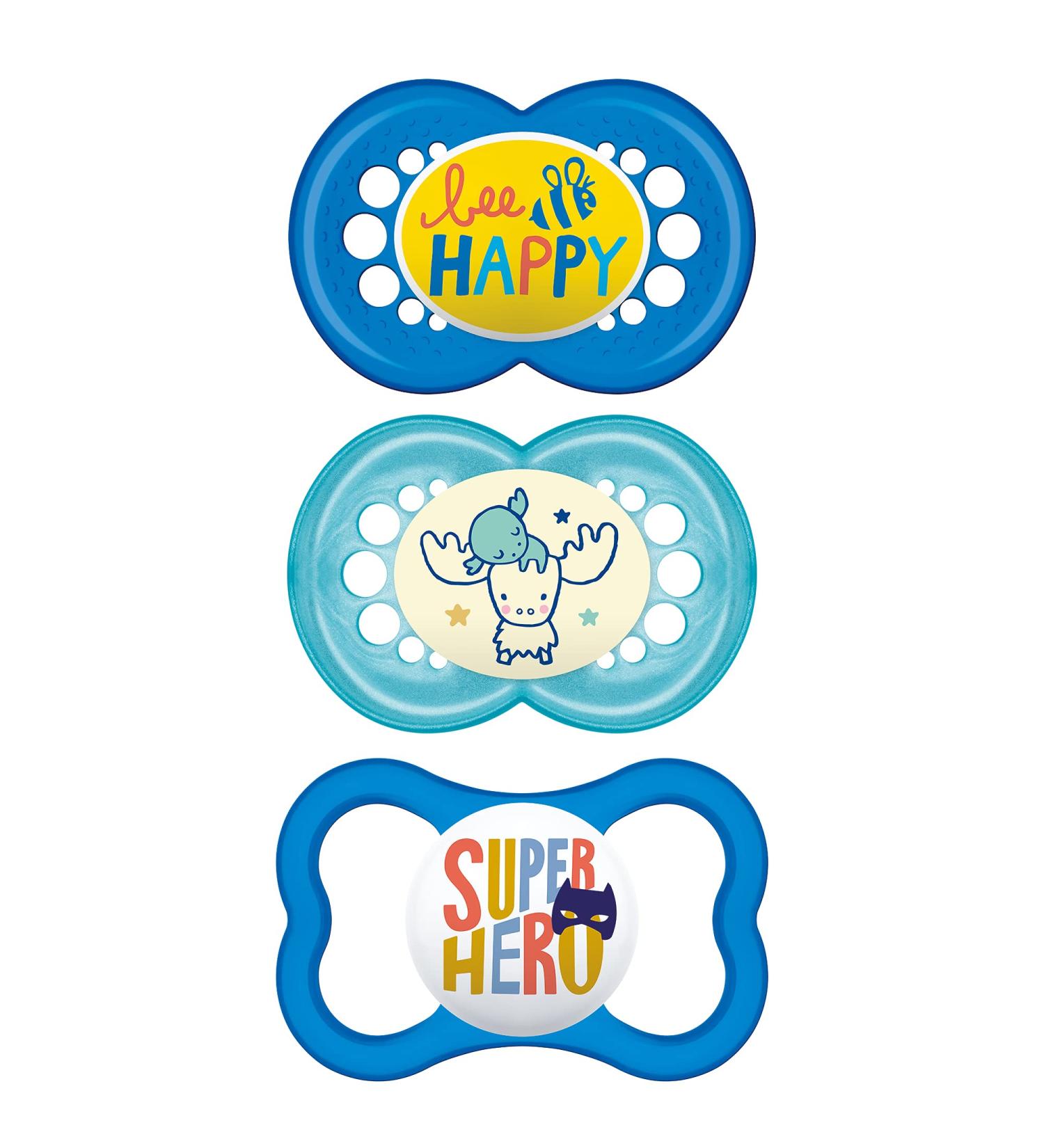 MAM Variety Pack Baby Pacifier - 3 Types for Healthy Oral Development - Boy 6-16 Months - 3 Pack - Buy Online on SooperMarket.com
