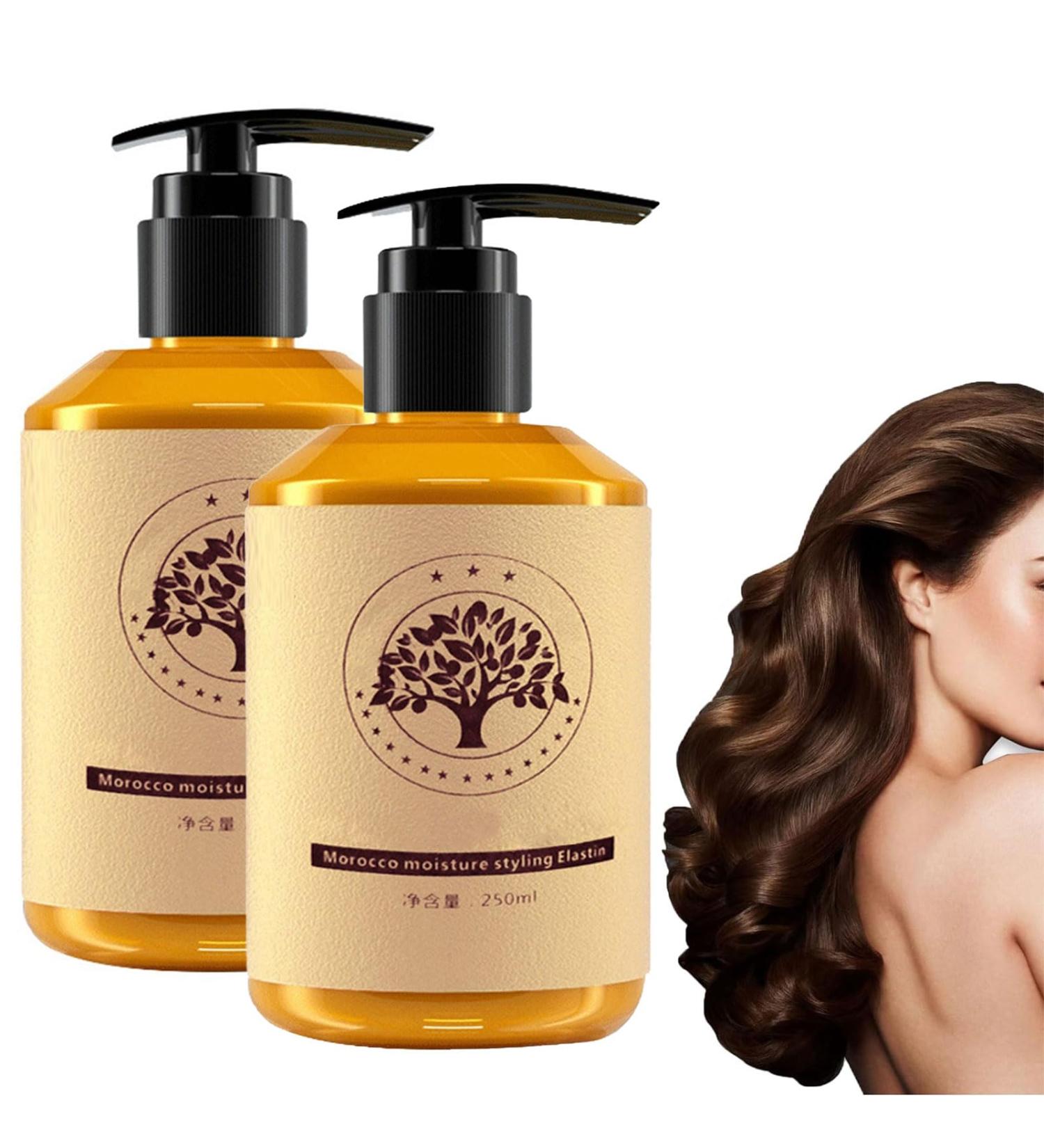 Moroccan Volume Moisturizing Elasticity Long-Lastin Styling Cream Long-lasting Styling Moroccan Hydrating Plumping Supple Hydrating Essential Oil Essence for Dry Damaged Curly Hair Care (2PCS) - Buy Online on SooperMarket.com