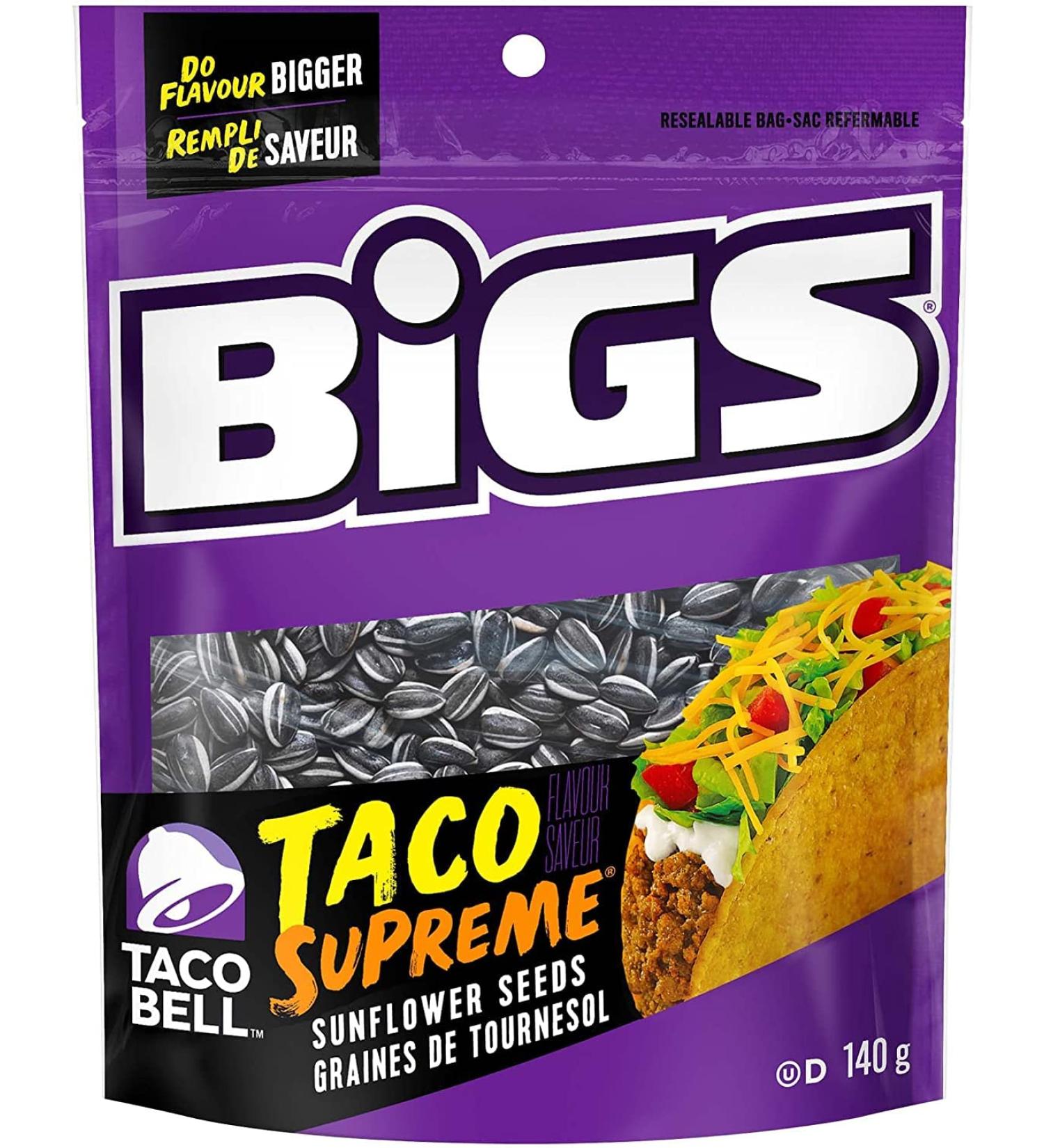 BIGS Taco Bell Supreme Sunflower Seeds 5.35-Ounce Bags (Pack of 8)