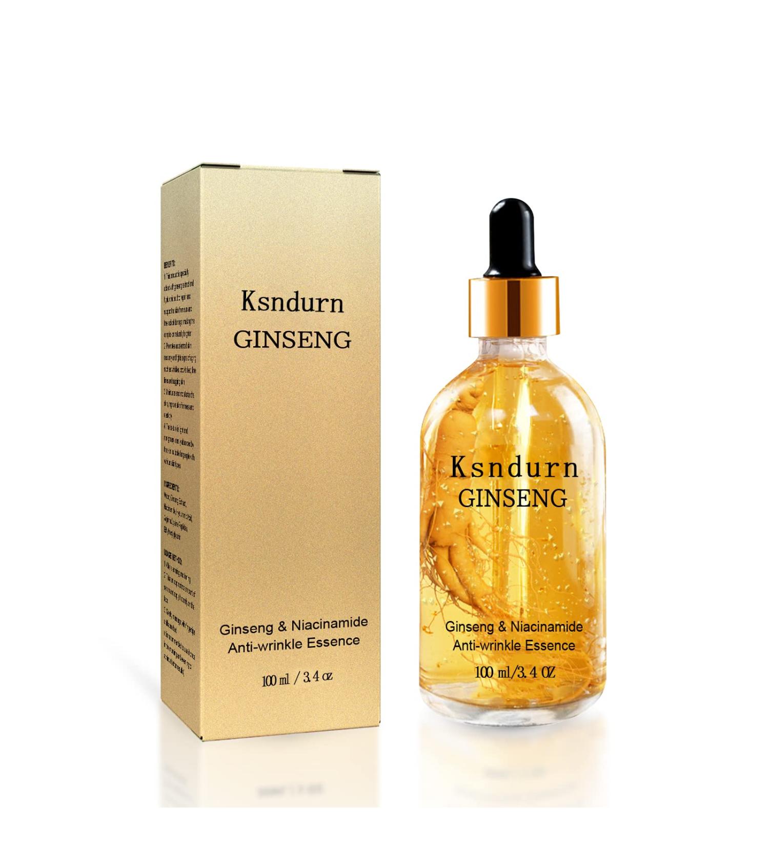 Ginseng Polypeptide Anti-Ageing Essence Ksndurn Ginseng Anti Wrinkle Serum Anti Aging Serum for Face - Reduce Fine Lines & Wrinkles Hydrate & Moisturise (100ML) - Buy Online on SooperMarket.com