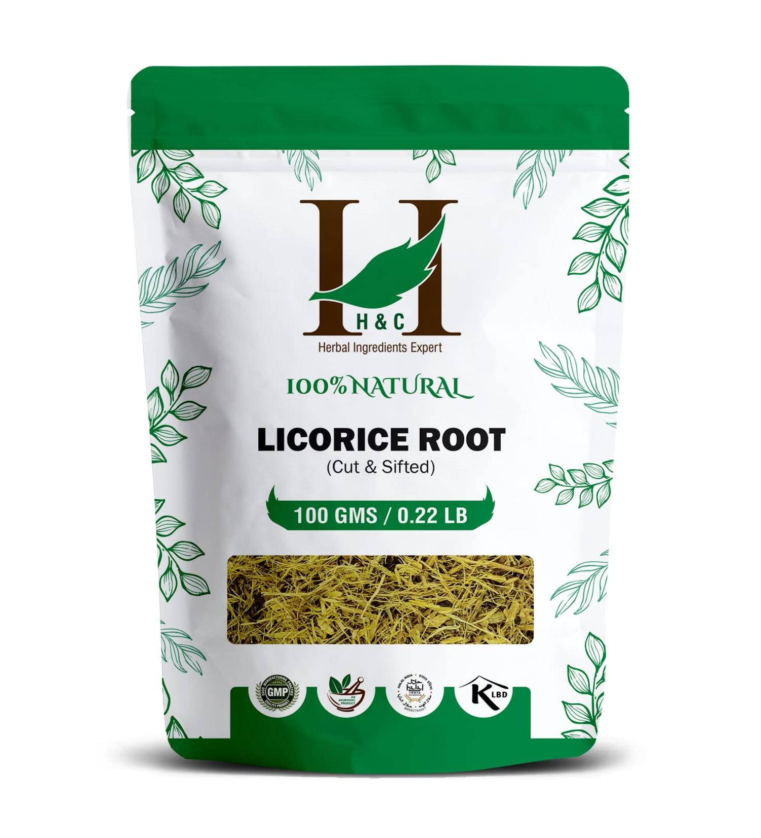 H&C Licorice Root (Cut and Sifted) 100g Pack - Herbal Tea Ingredient - Buy Online on SooperMarket.com