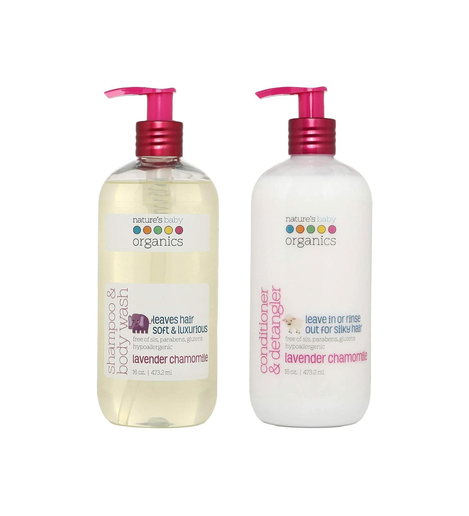 Nature's Baby Shampoo & Conditioner - pH Neutral, Sulfate Free - 16 oz Combo Pack for Problematic & Sensitive Skin (Lavender Chamomile) - Buy Online on SooperMarket.com