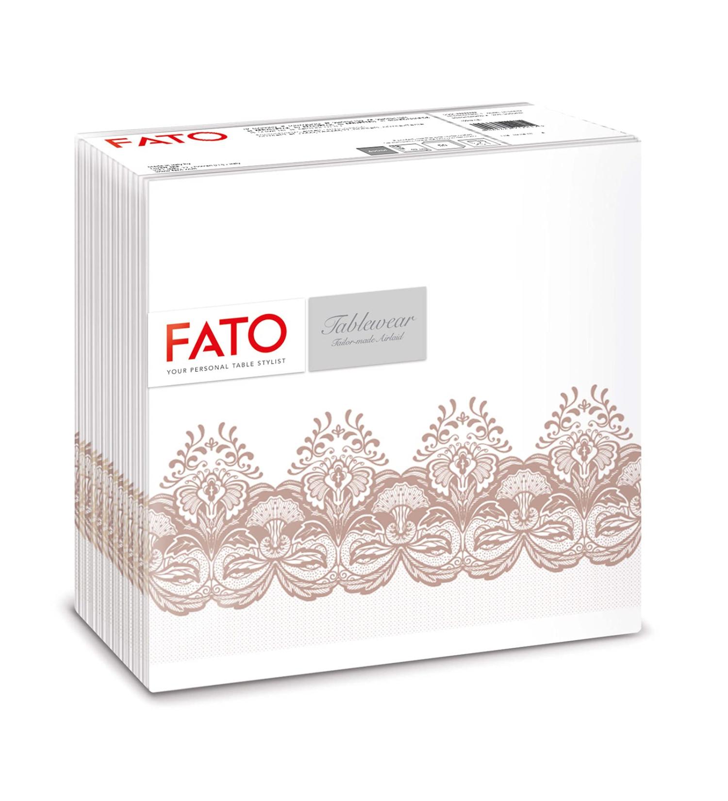 FATO Dry Paper Napkins - Airlaid Textile Effect 50 Pack 40x40 cm 4-Folded Bombay Cappuccino Pattern - Perfect for Dining & Events - Buy Online on SooperMarket.com