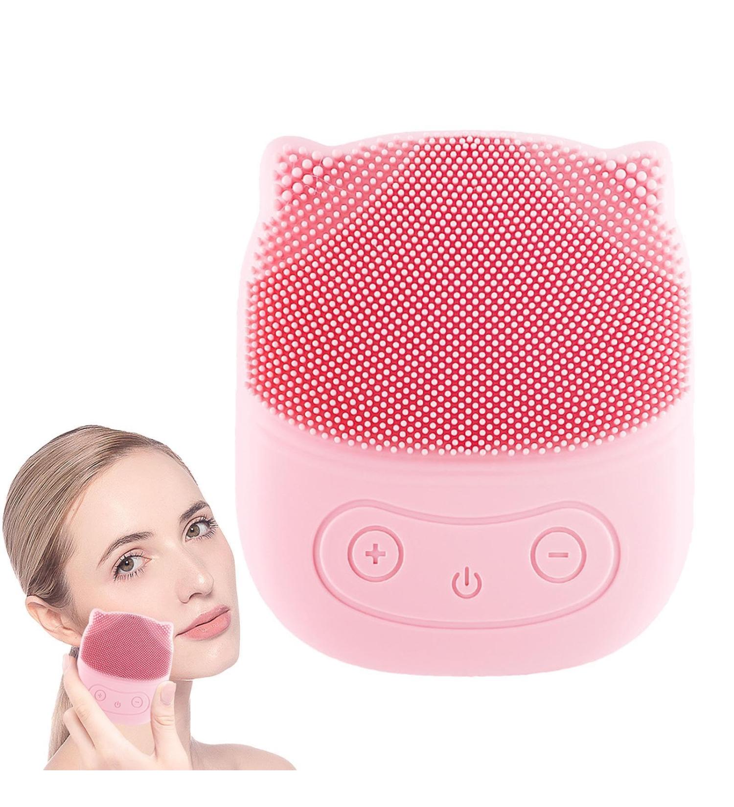 Jomewory Silicone Face Scrubber Penguin Shape Electric Facial Cleansing Brush - Rechargeable Face Wash Brush Waterproof Face Exfoliator for Deep Cleaning Skin Pink - Buy Online on SooperMarket.com